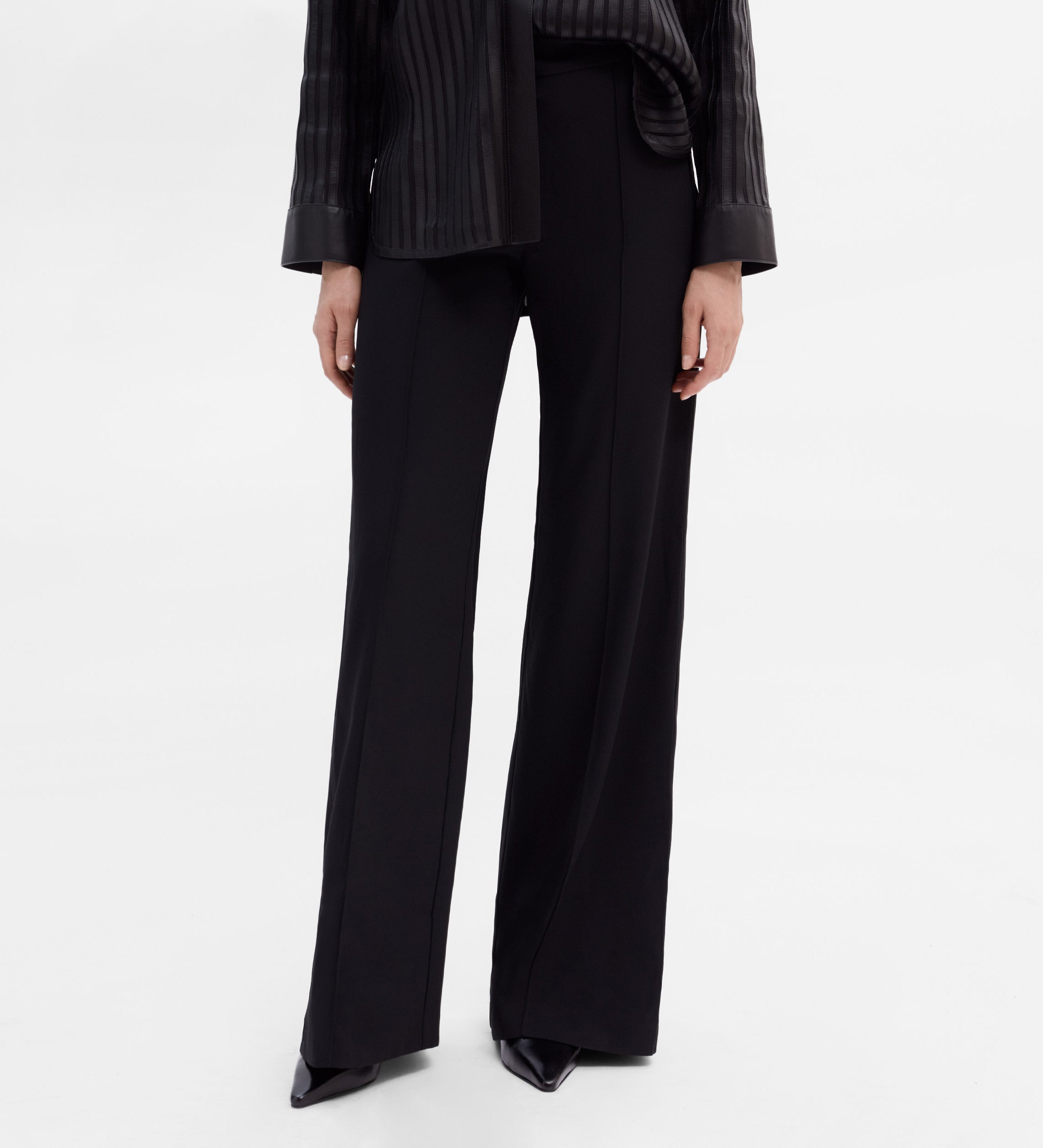 High-waisted flared pants