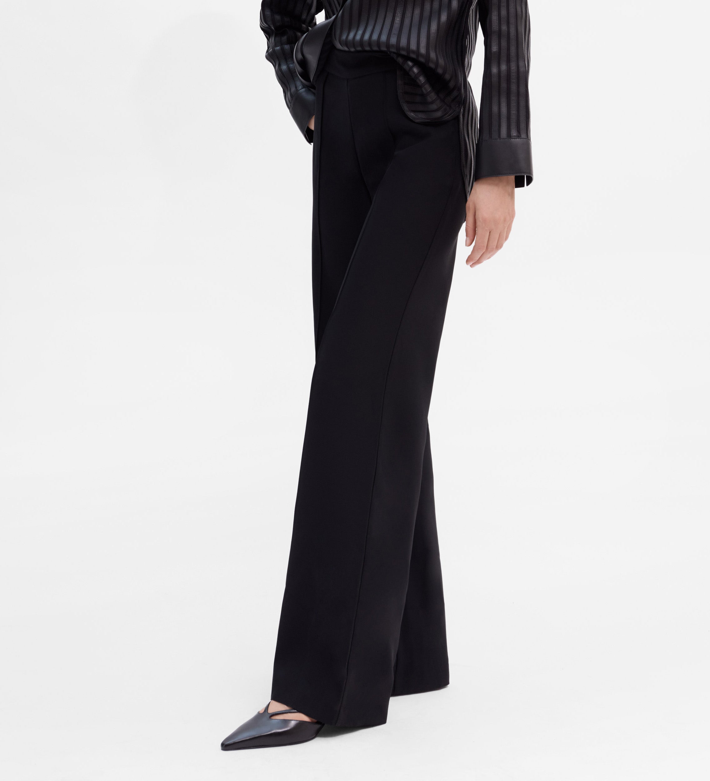 High-waisted flared pants