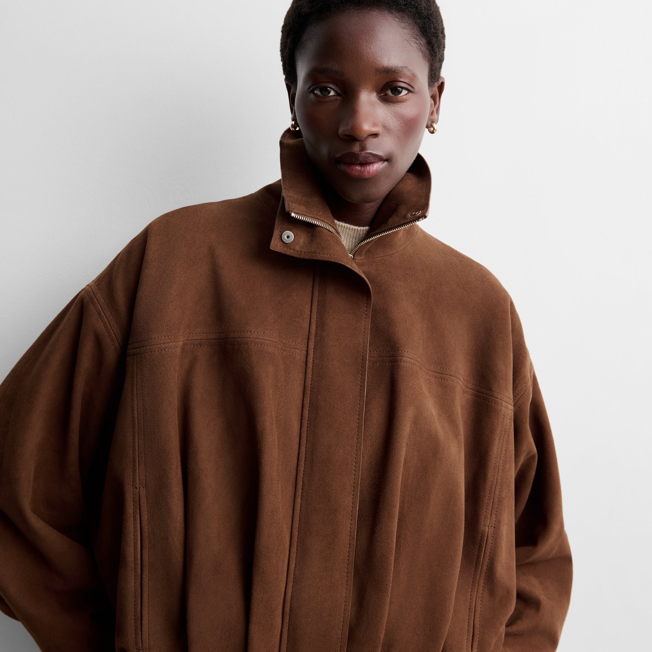 Suede bomber jacket