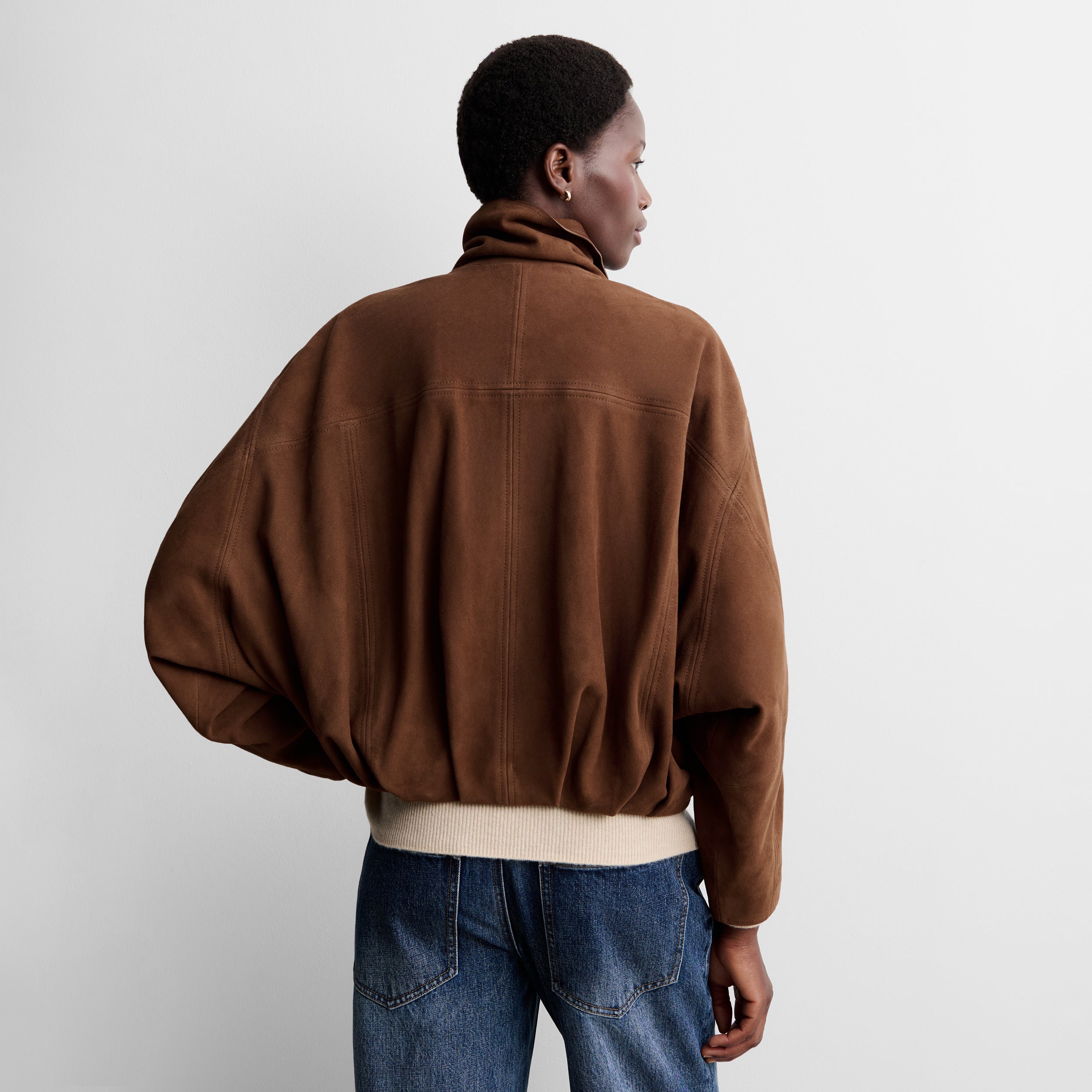 Suede bomber jacket