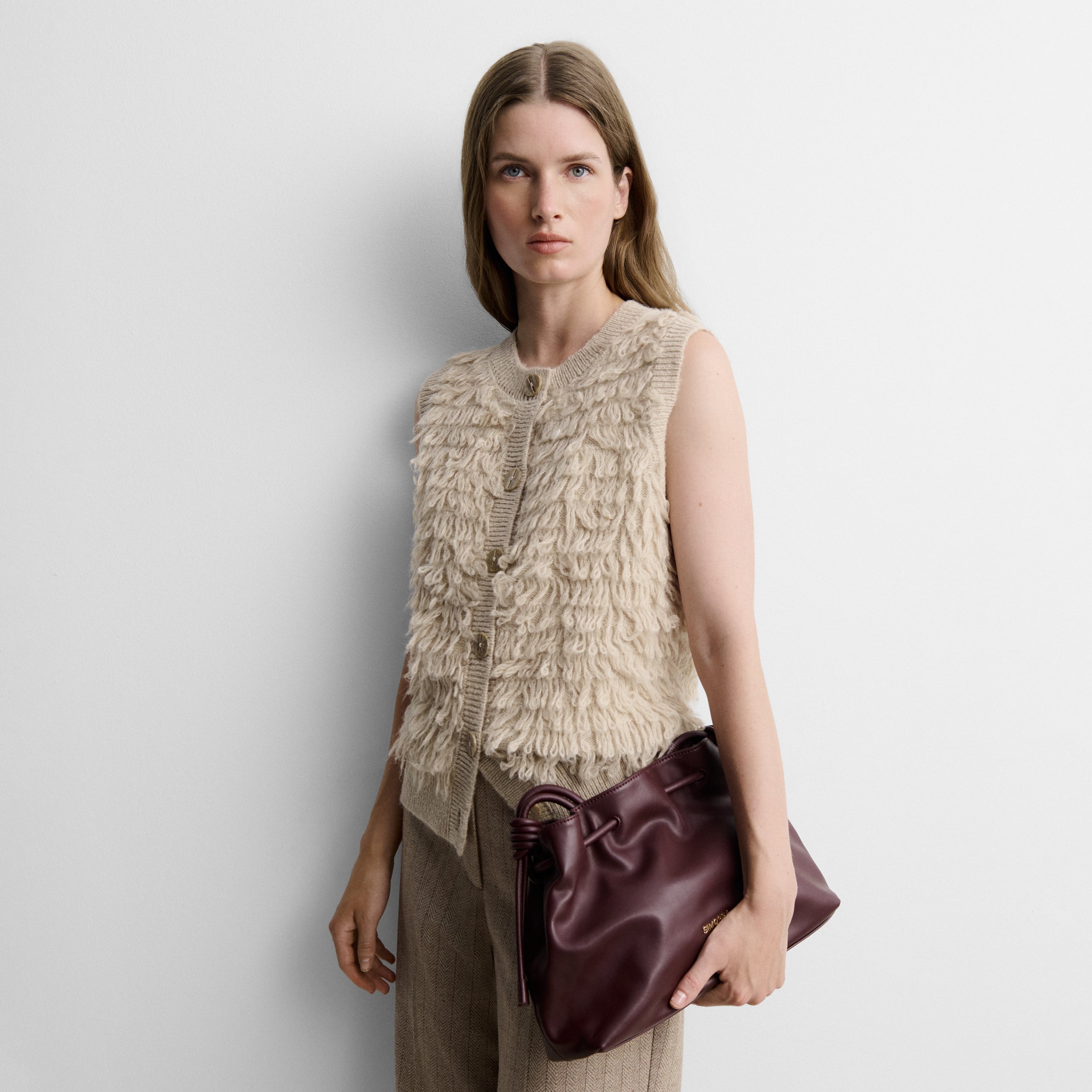 Gilet en maille texturée