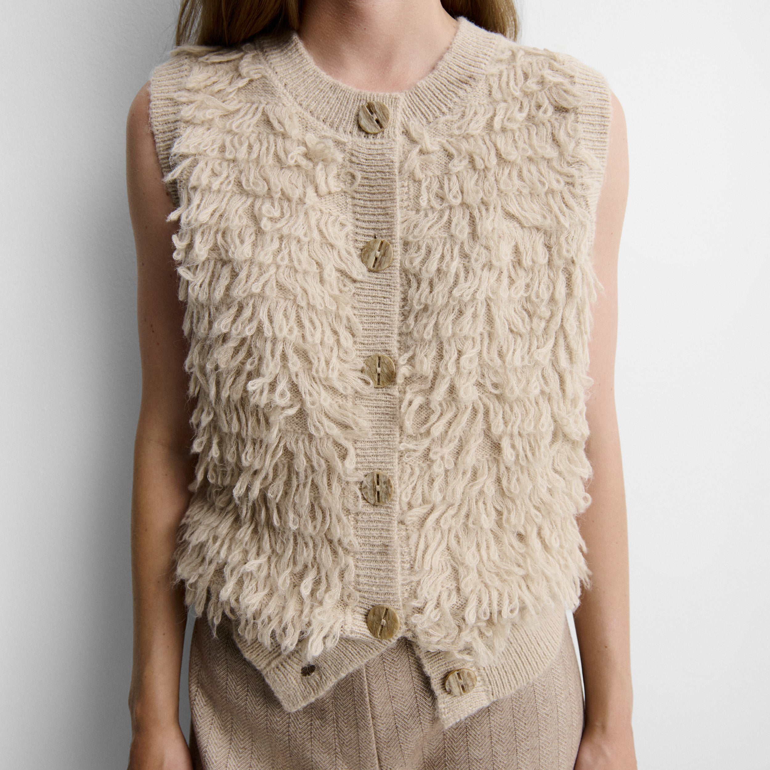 Gilet en maille texturée