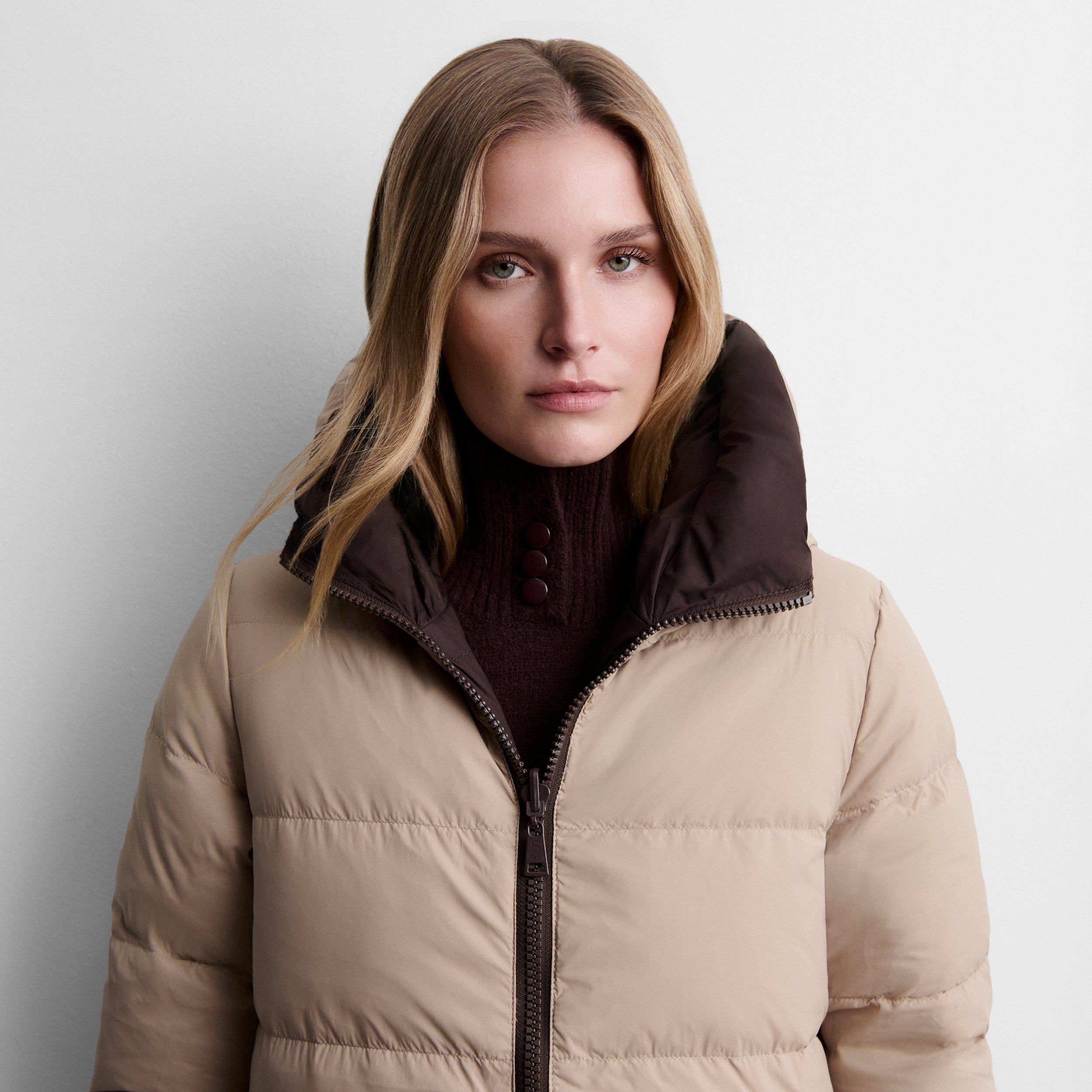 Long reversible puffer jacket