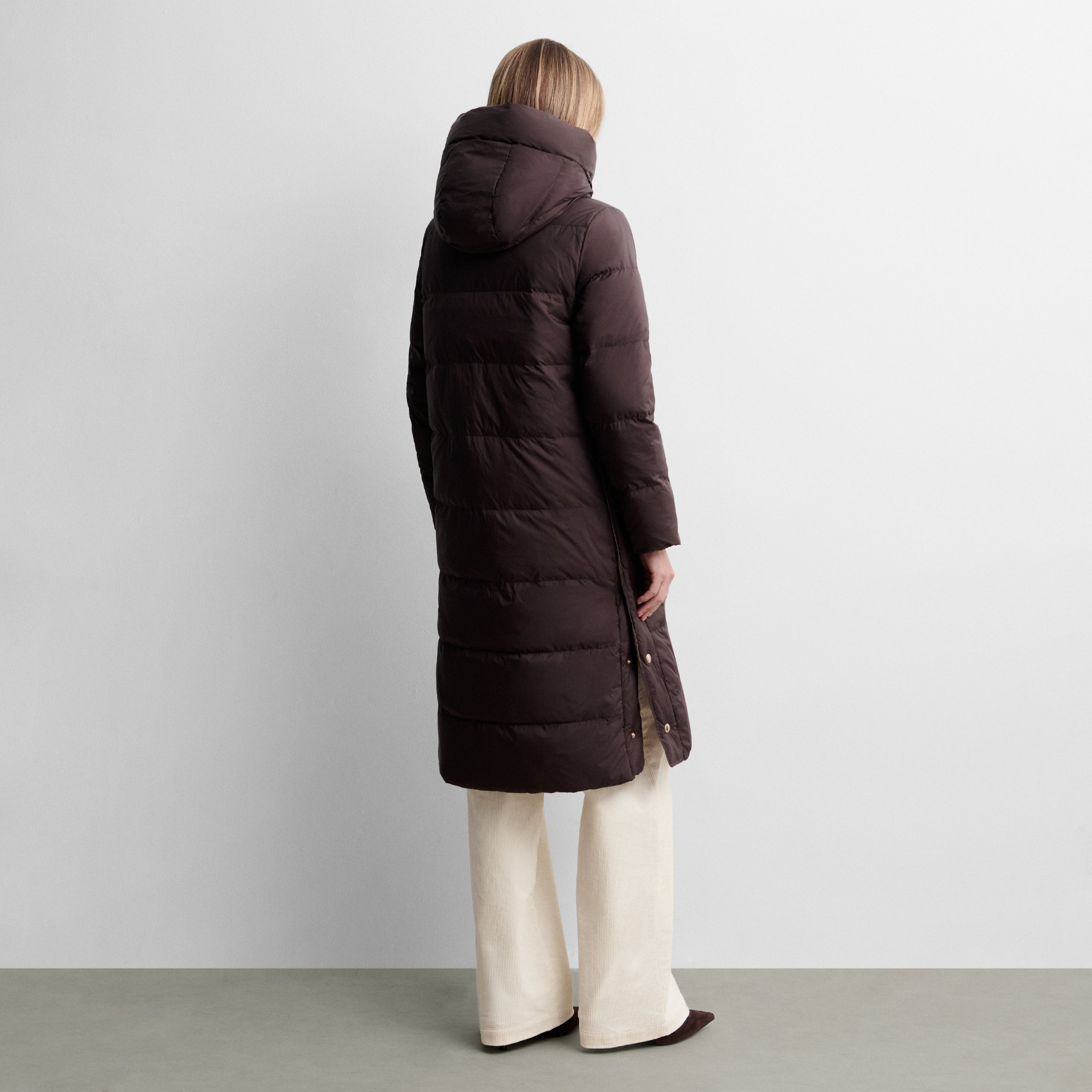 Long reversible puffer jacket