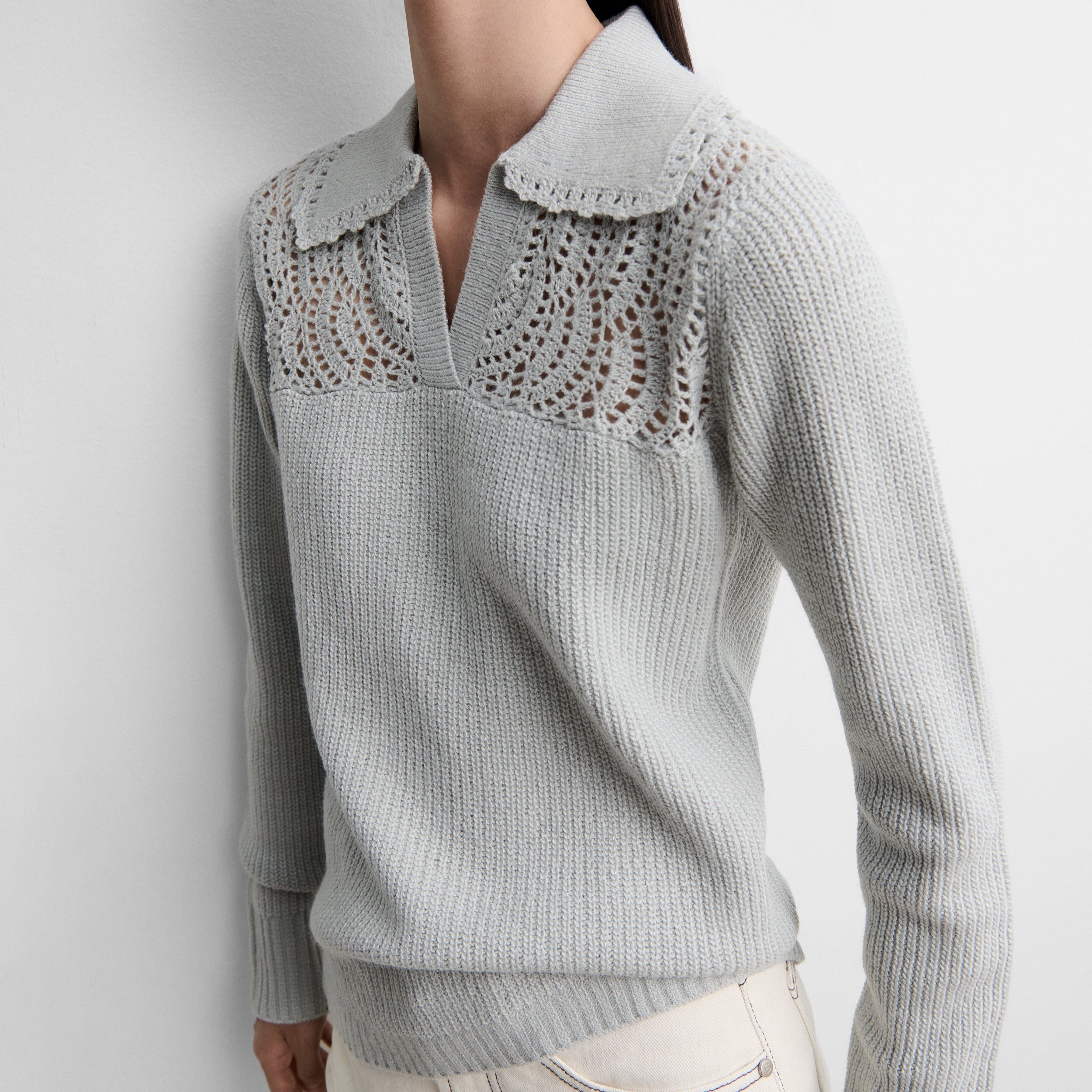 Pull polo ajouré