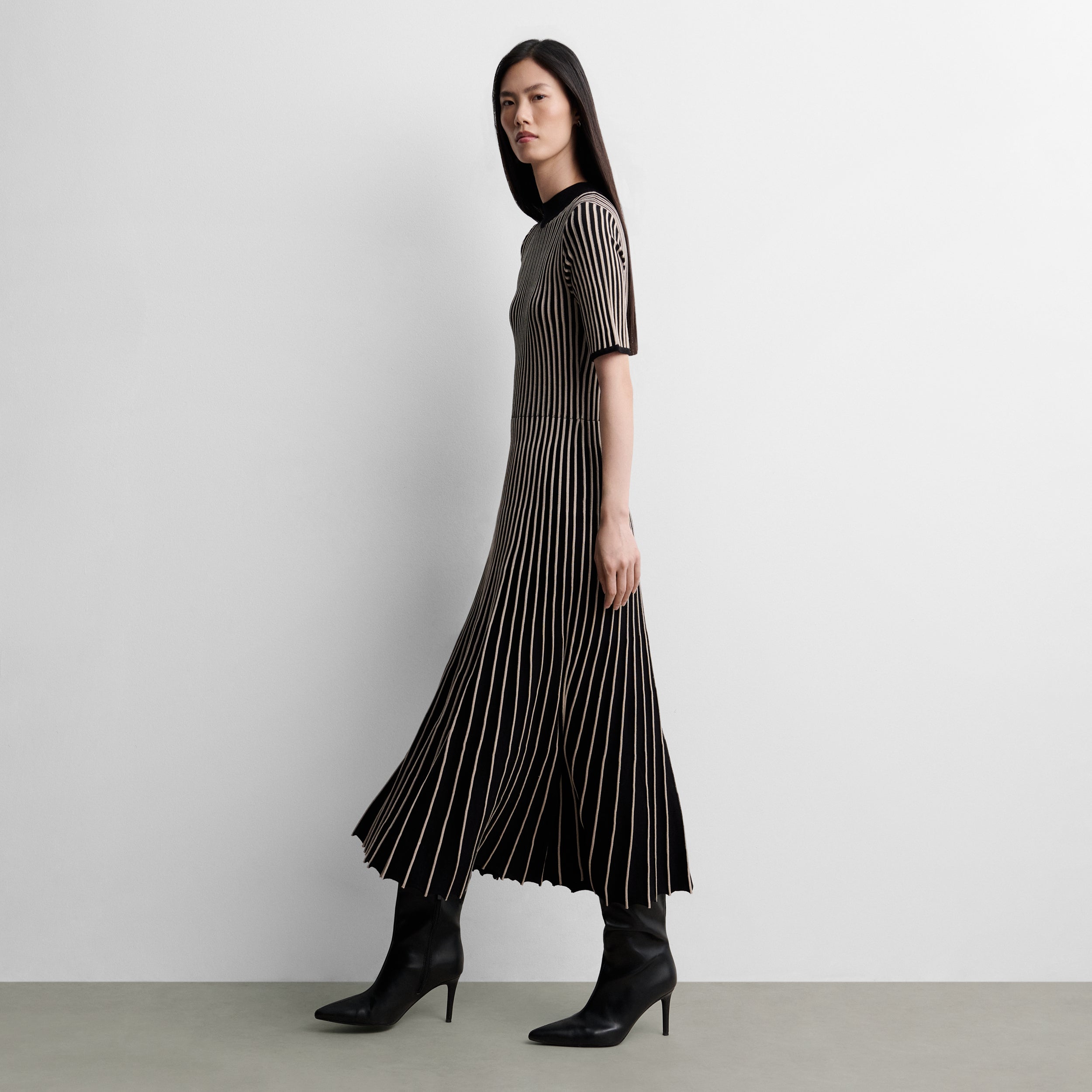 Robe en maille bicolore