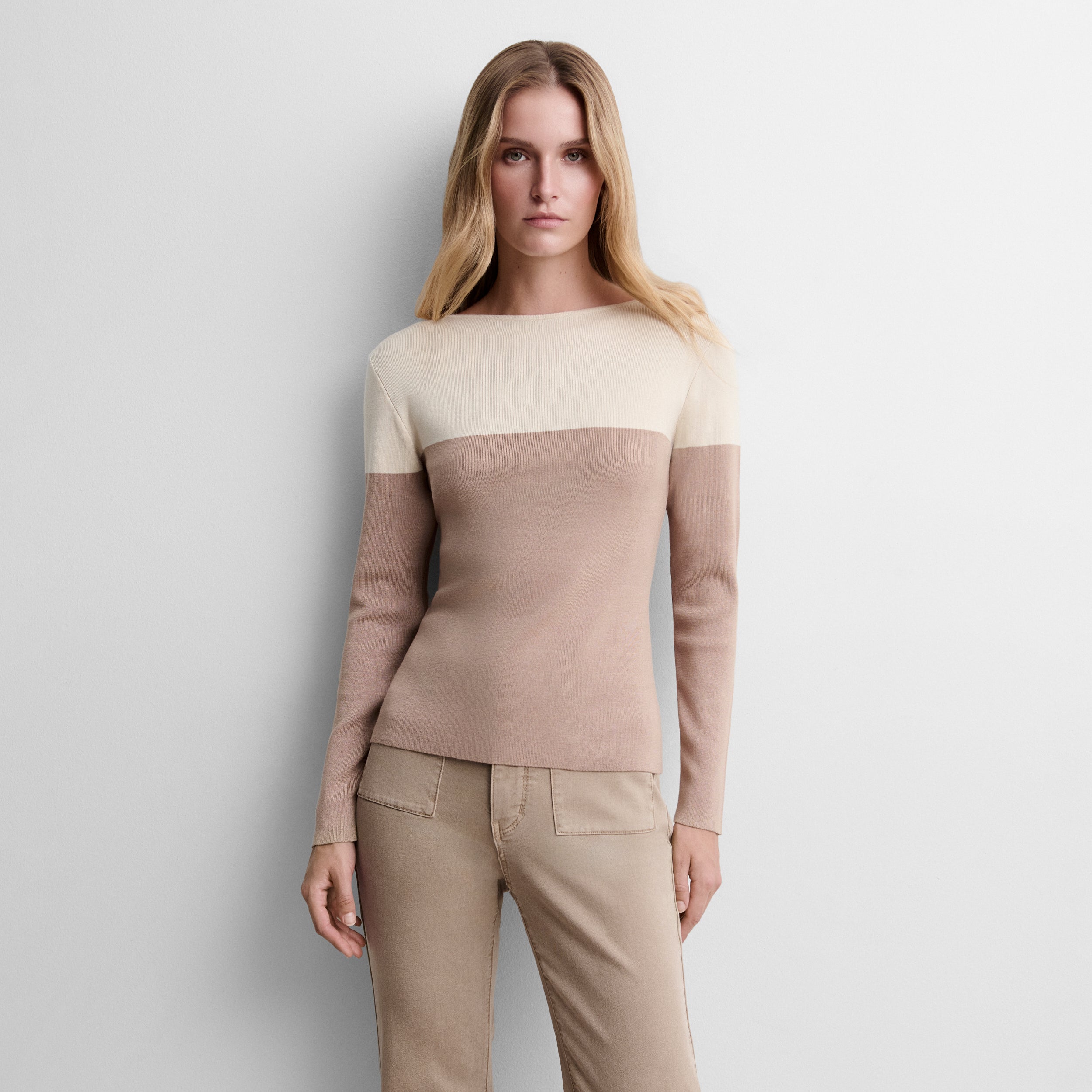 Pull en maille bicolore