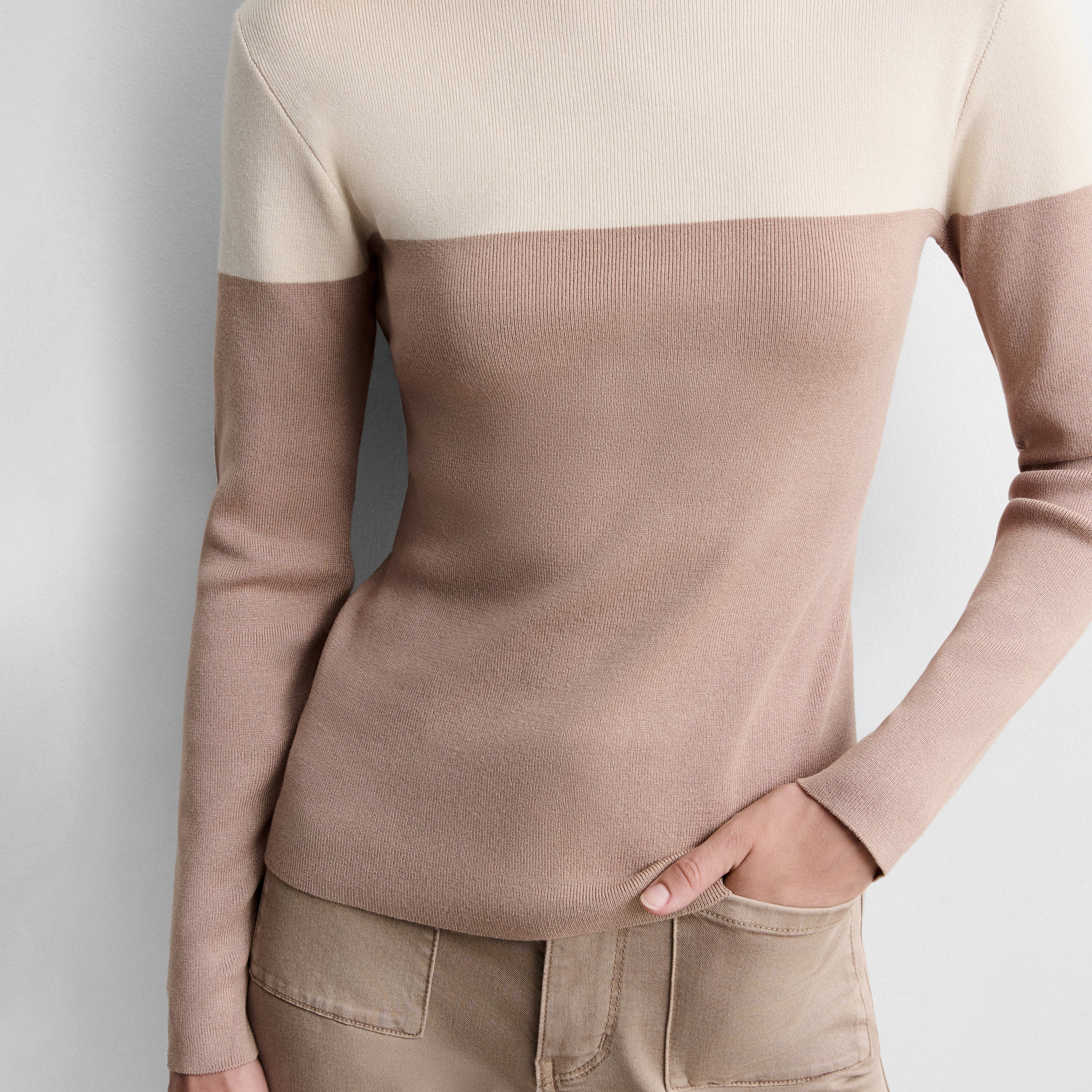 Pull en maille bicolore