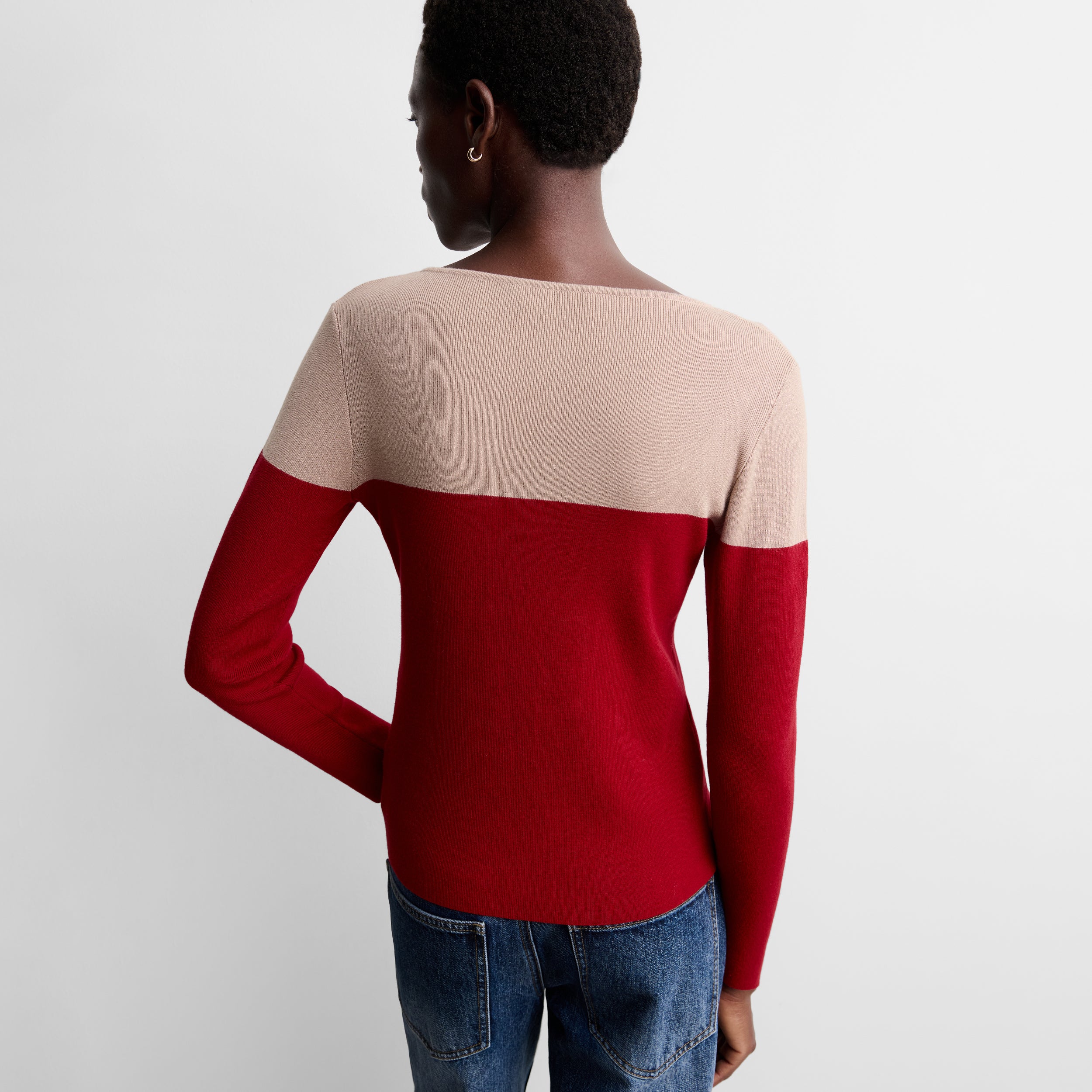 Pull en maille bicolore