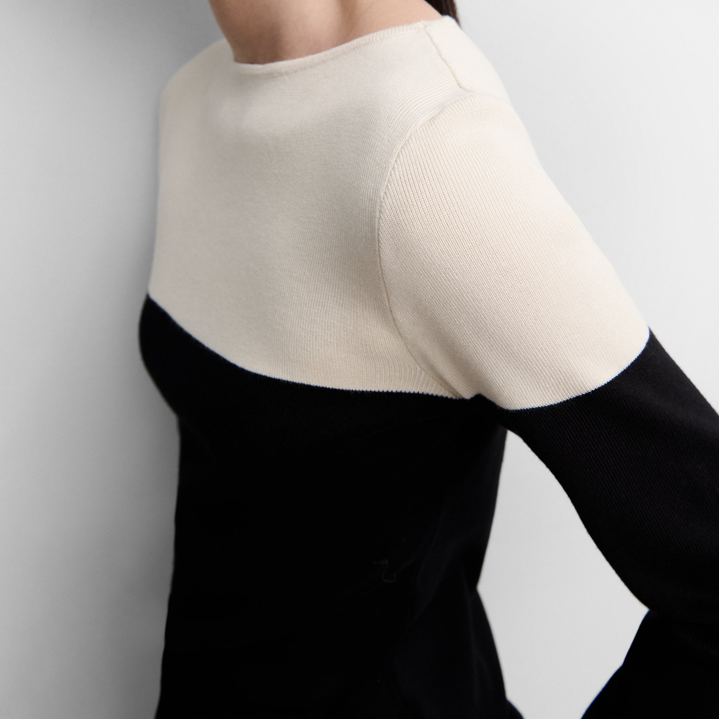 Pull en maille bicolore