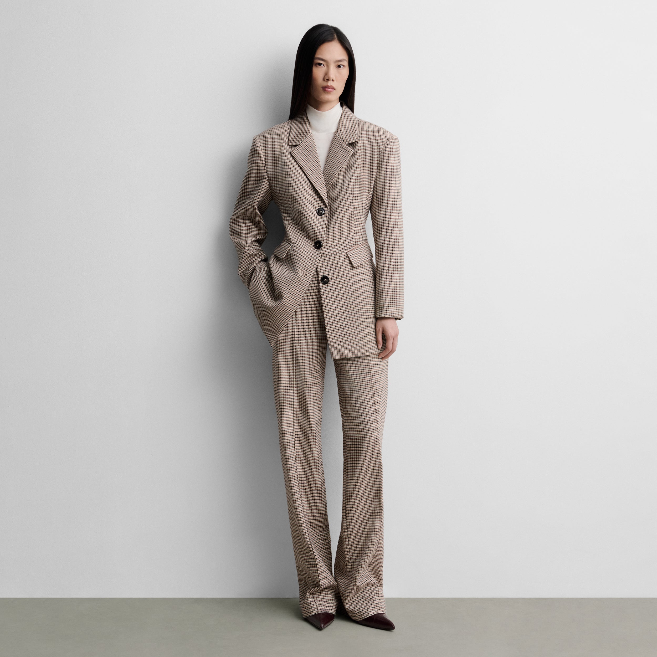 Fitted checked blazer