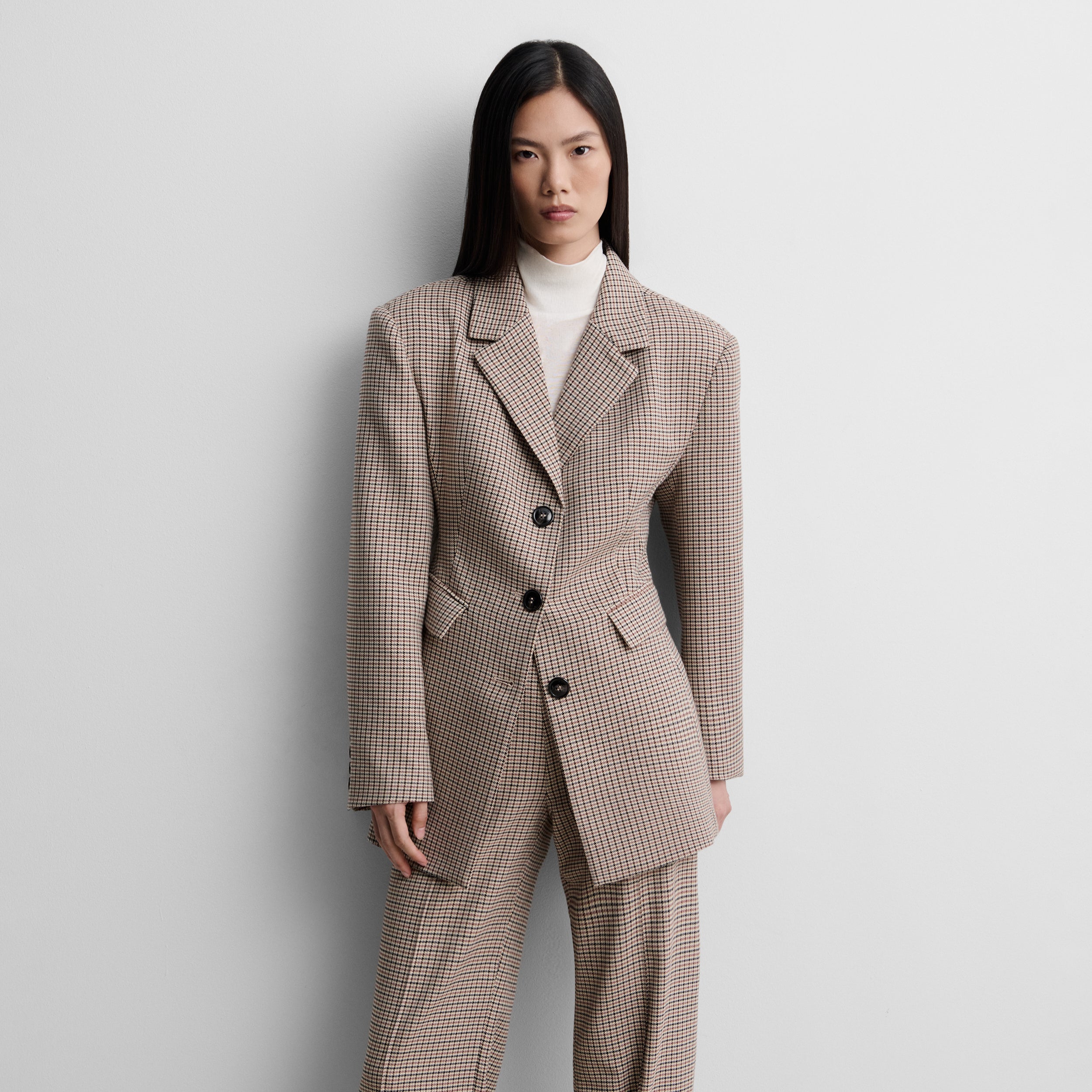 Fitted checked blazer