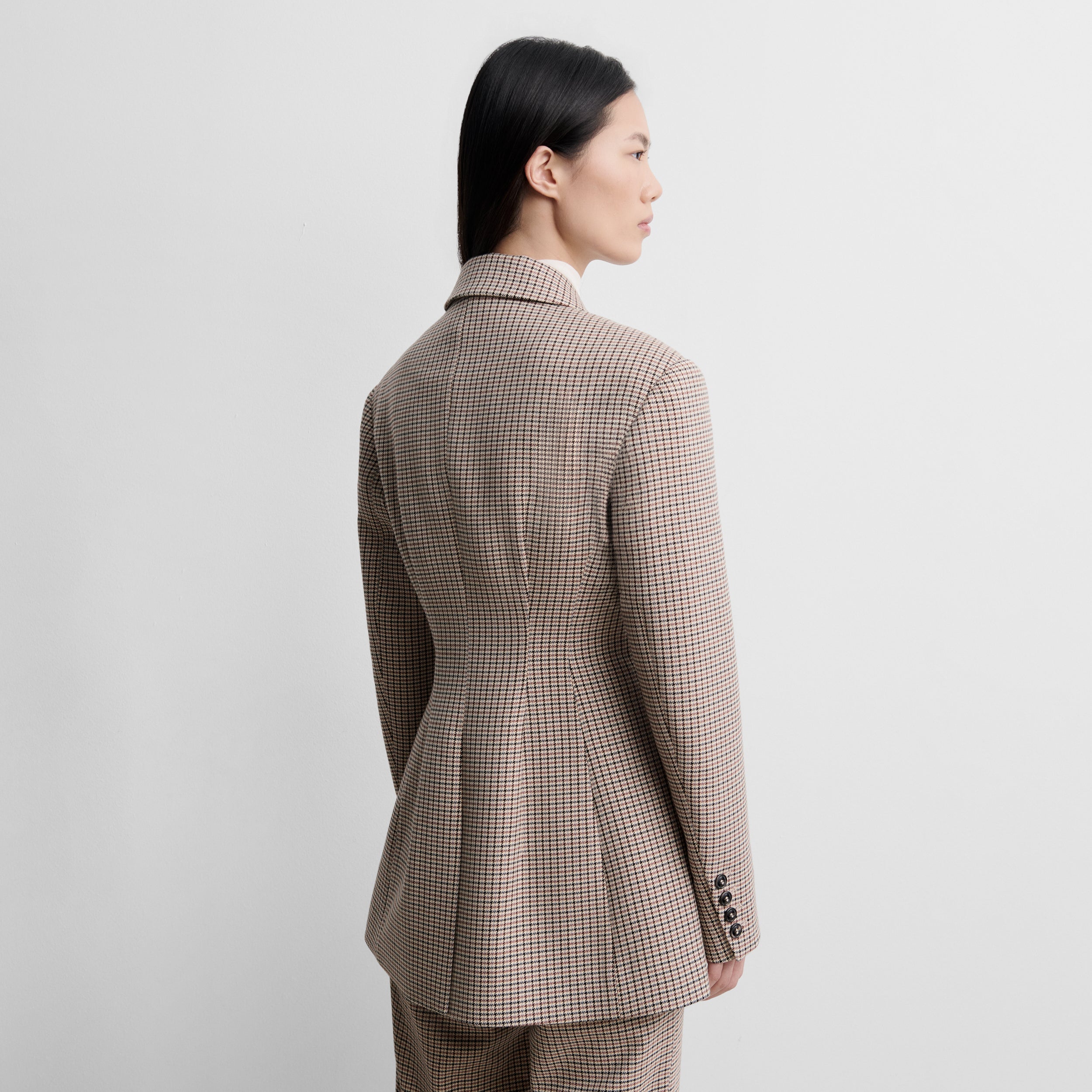 Fitted checked blazer