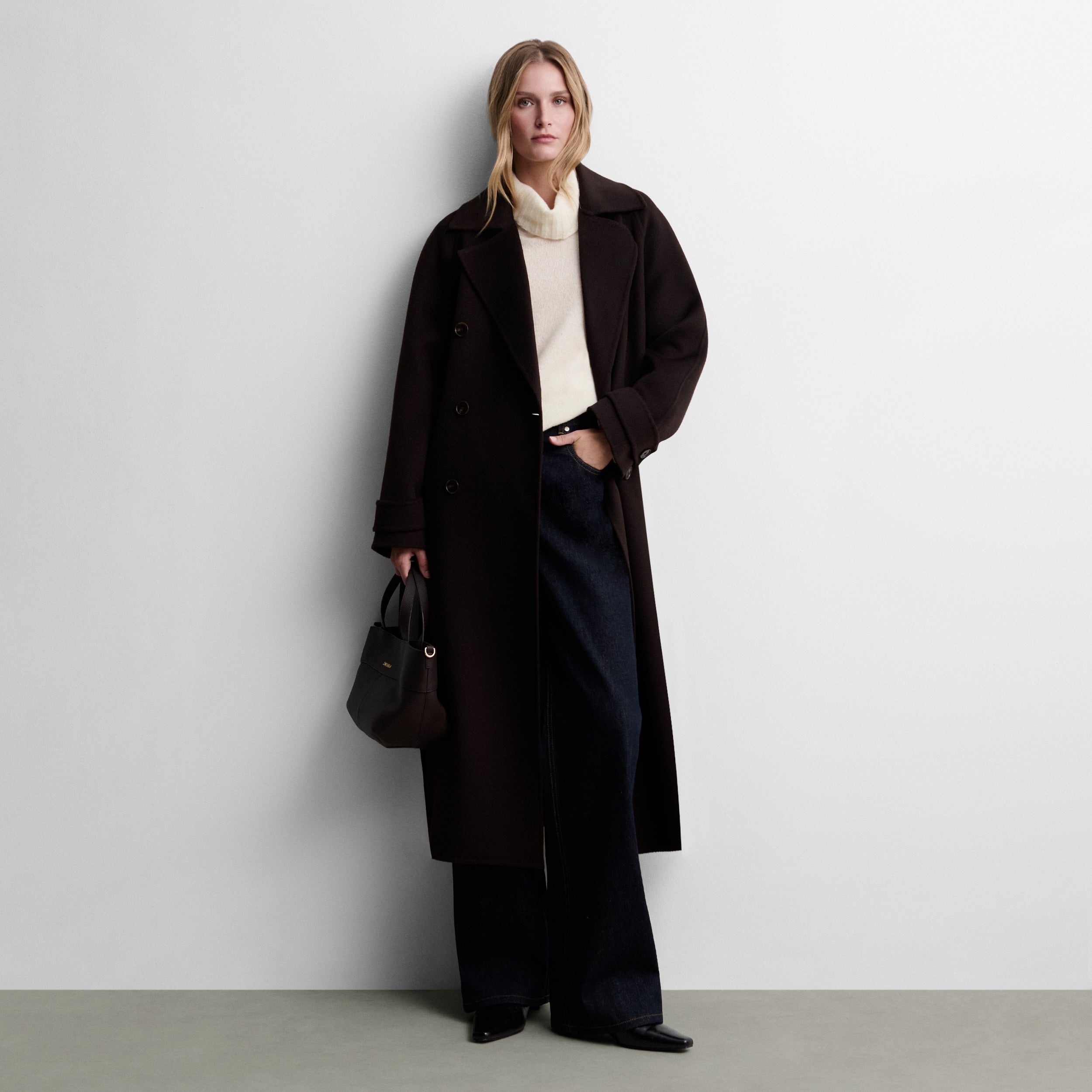 Double-faced wool coat