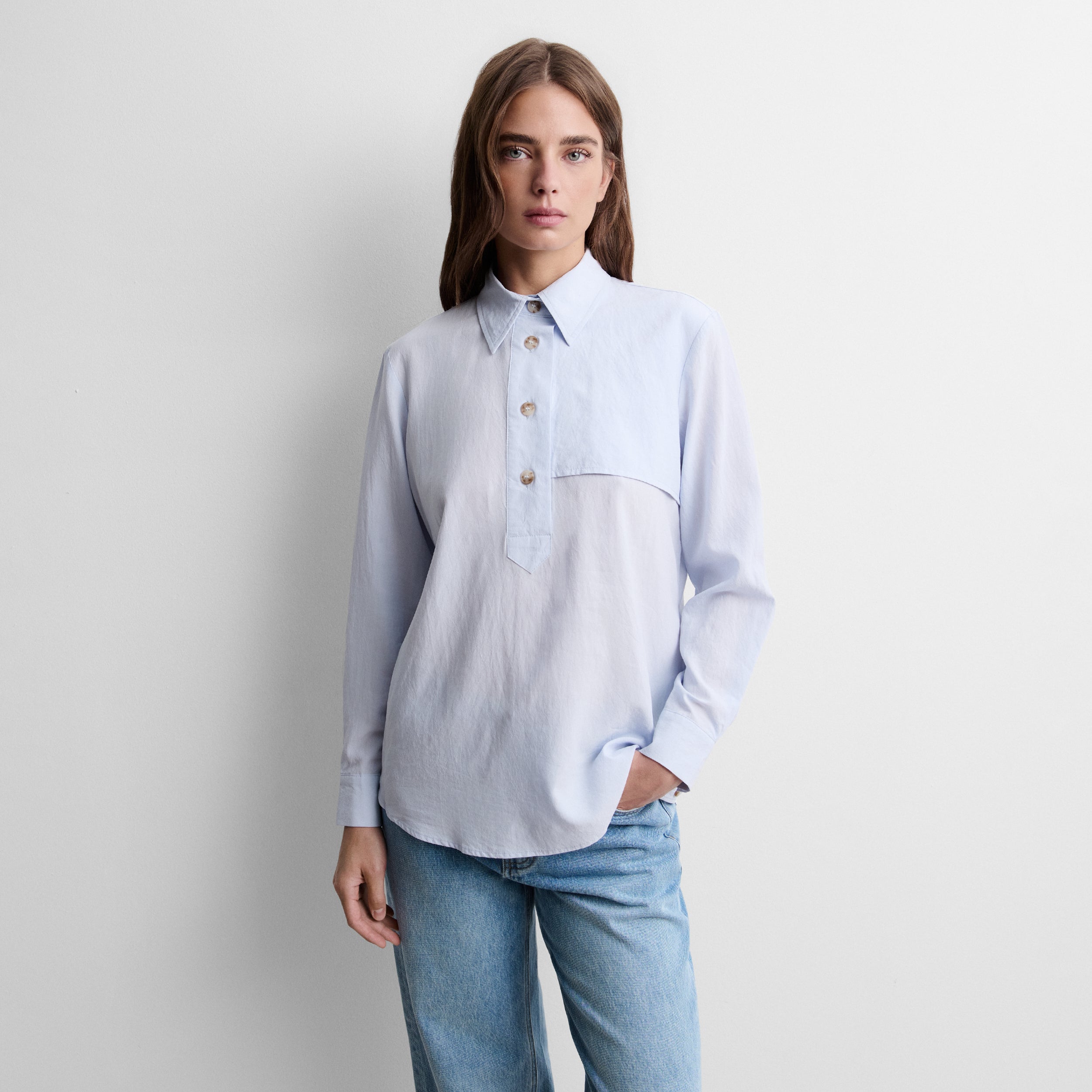 Blouse fluide à boutons