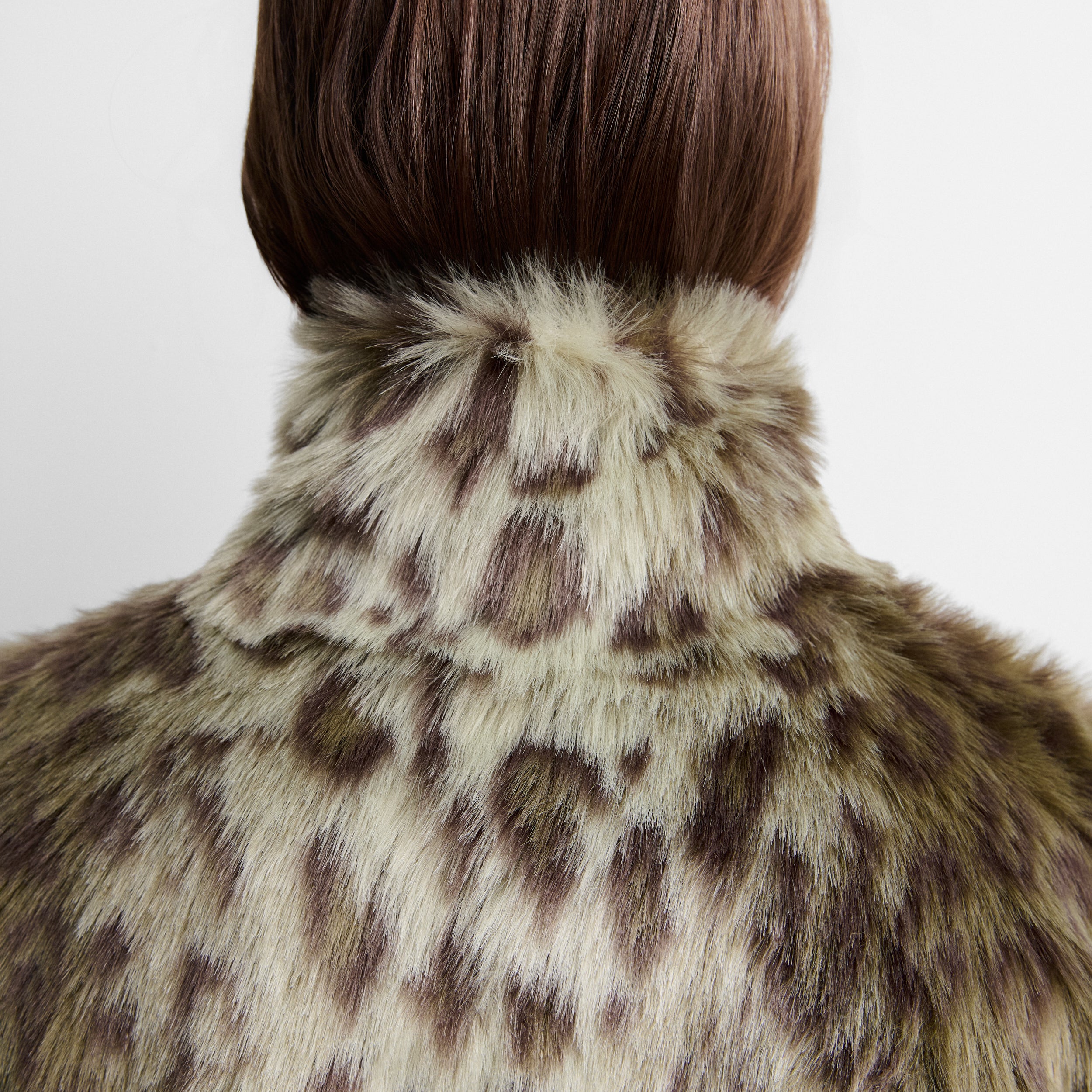 Printed faux-fur effect jacket