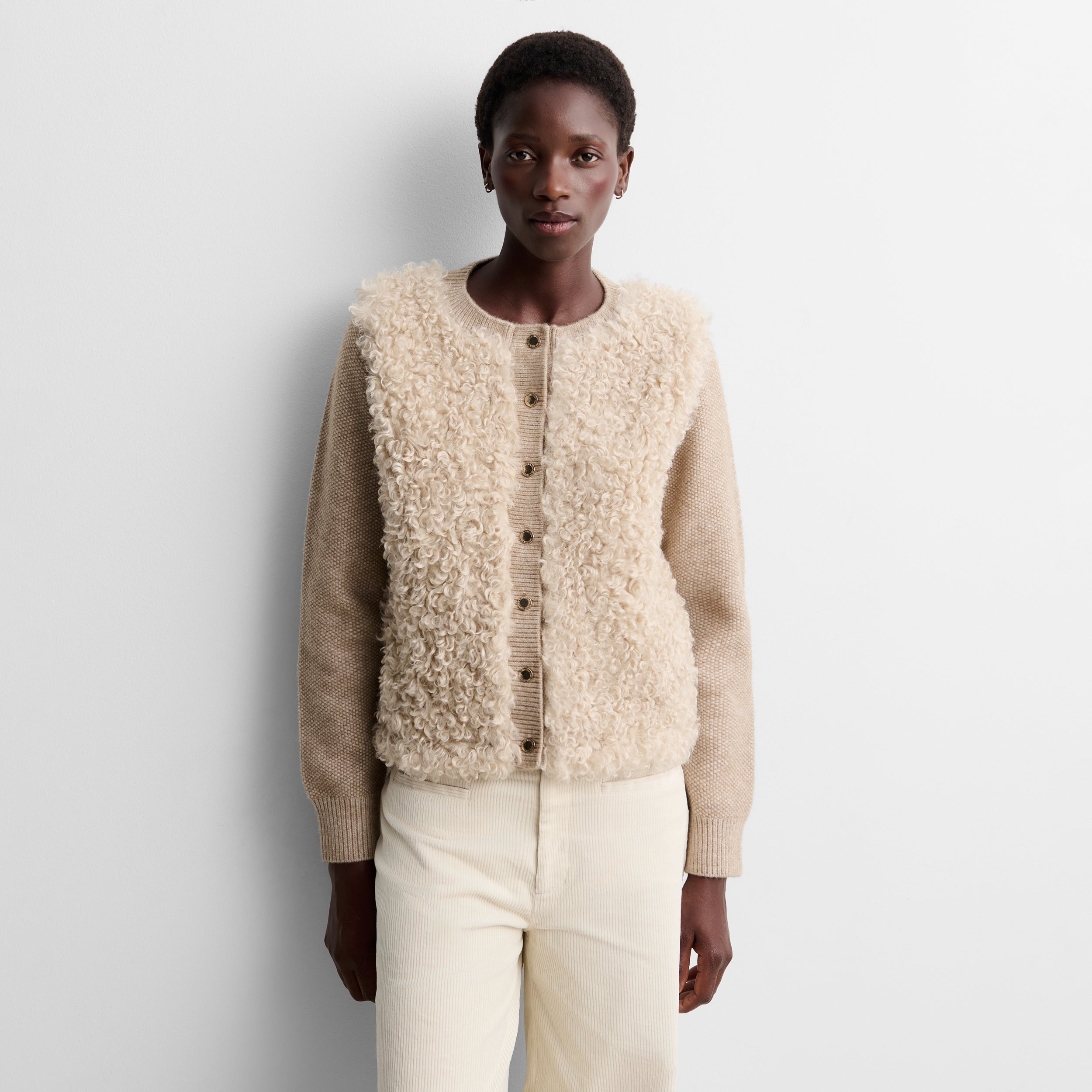 Cardigan en maille bimatière