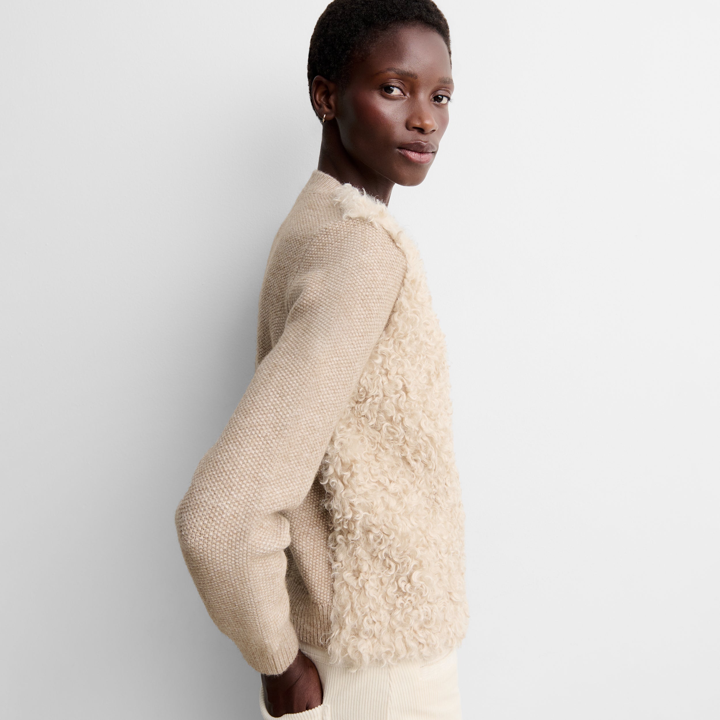 Cardigan en maille bimatière