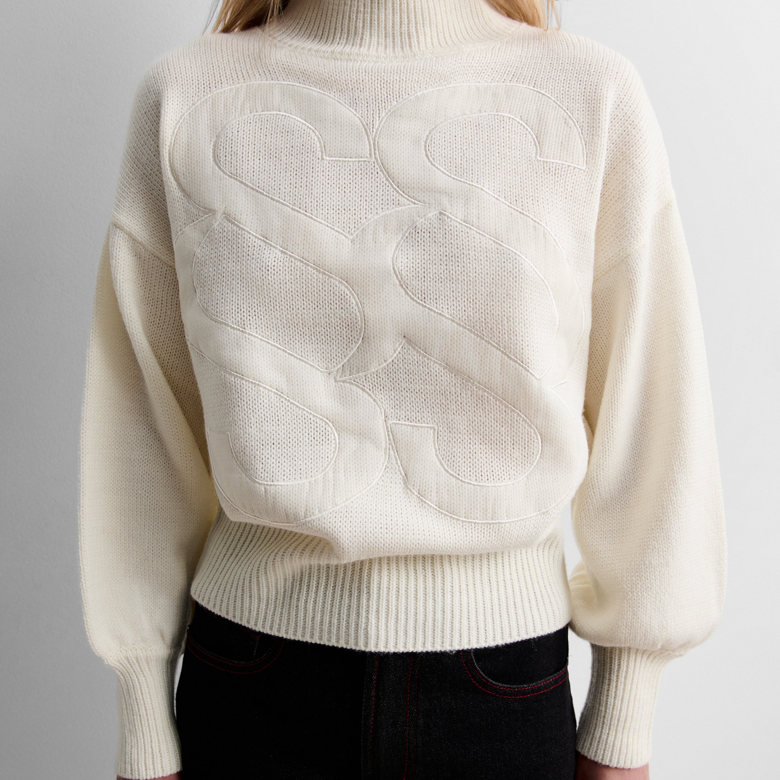 Pull en maille à logo