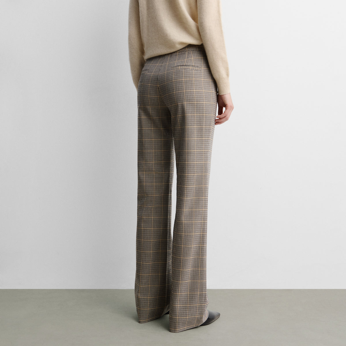 Pantalón recto estampado cuadros