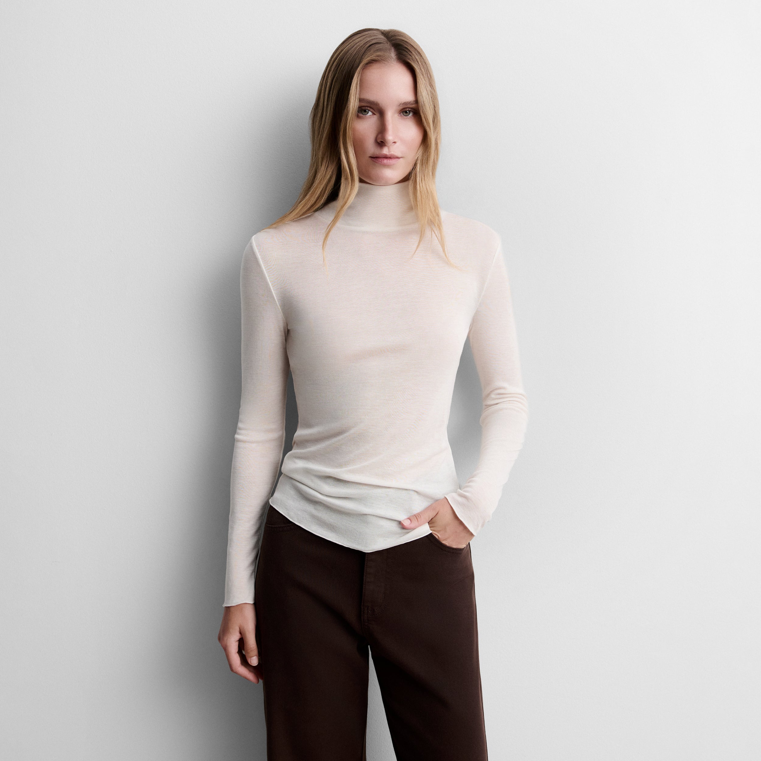 High-neck t-shirt