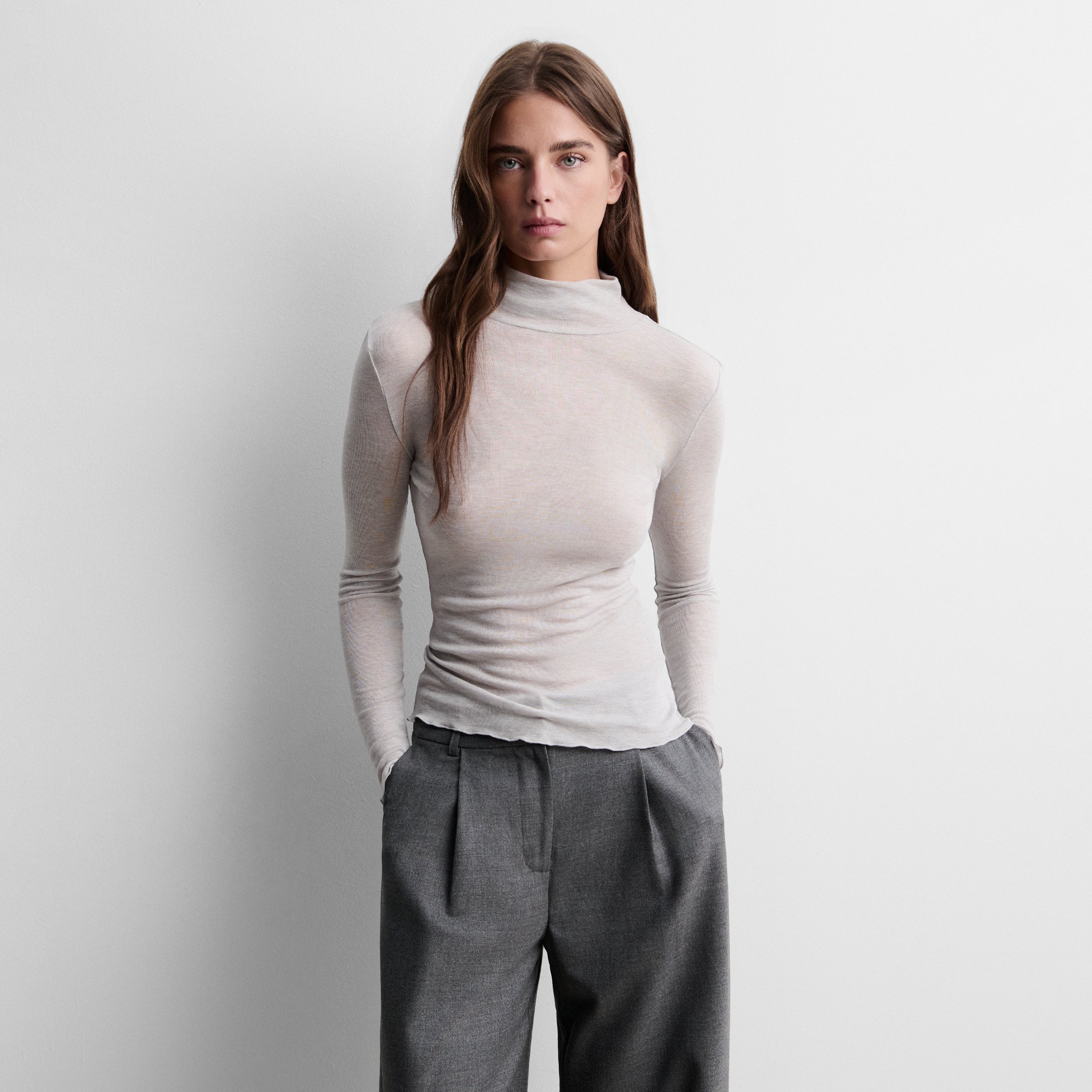 High-neck t-shirt
