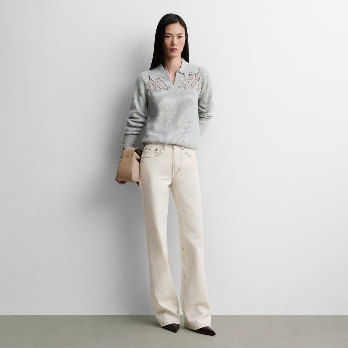 Pantalón sarga algodón recto