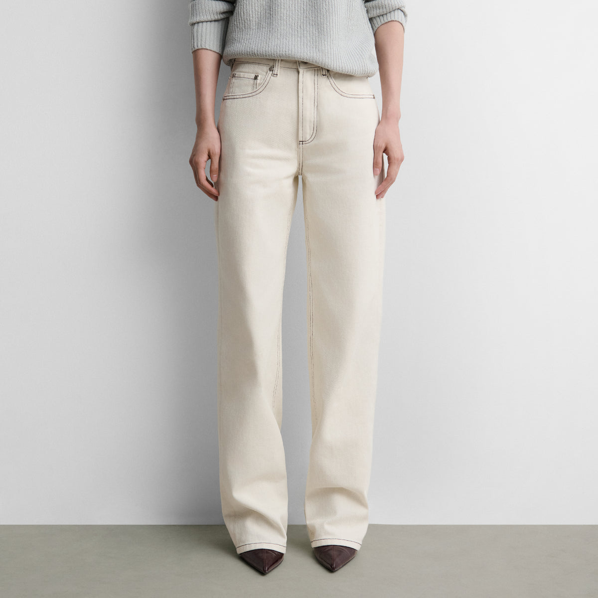 Pantalón sarga algodón recto