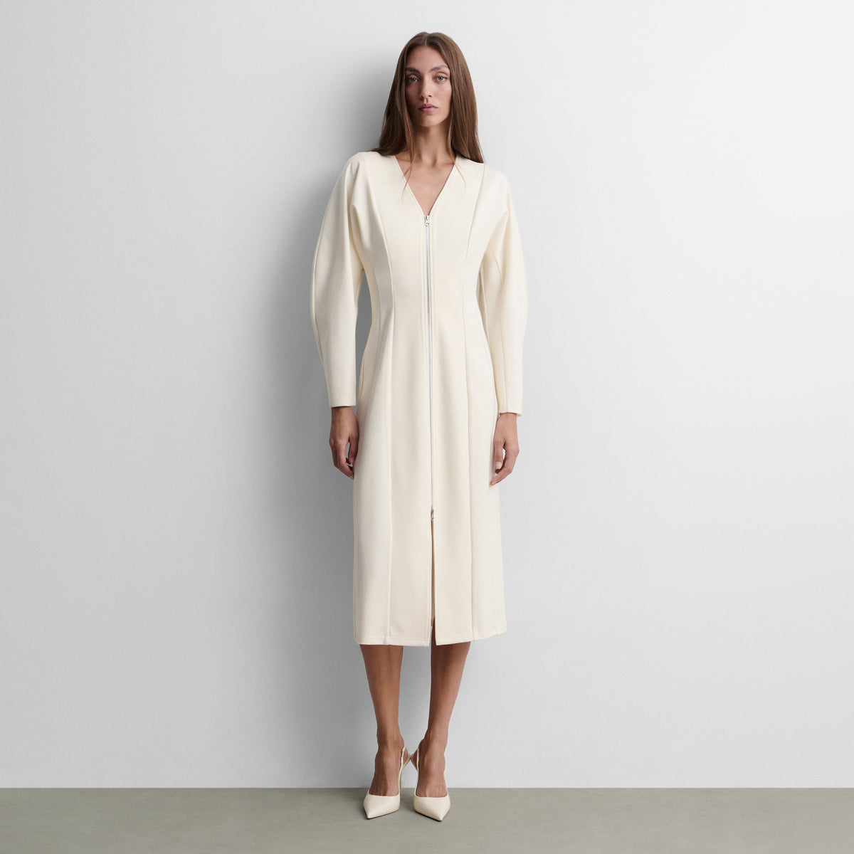 Vestido midi cremallera