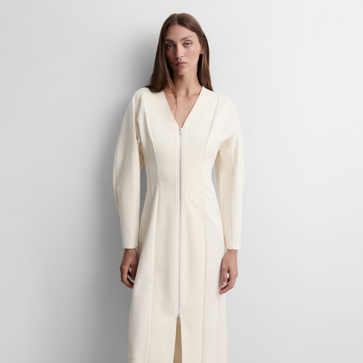 Vestido midi cremallera