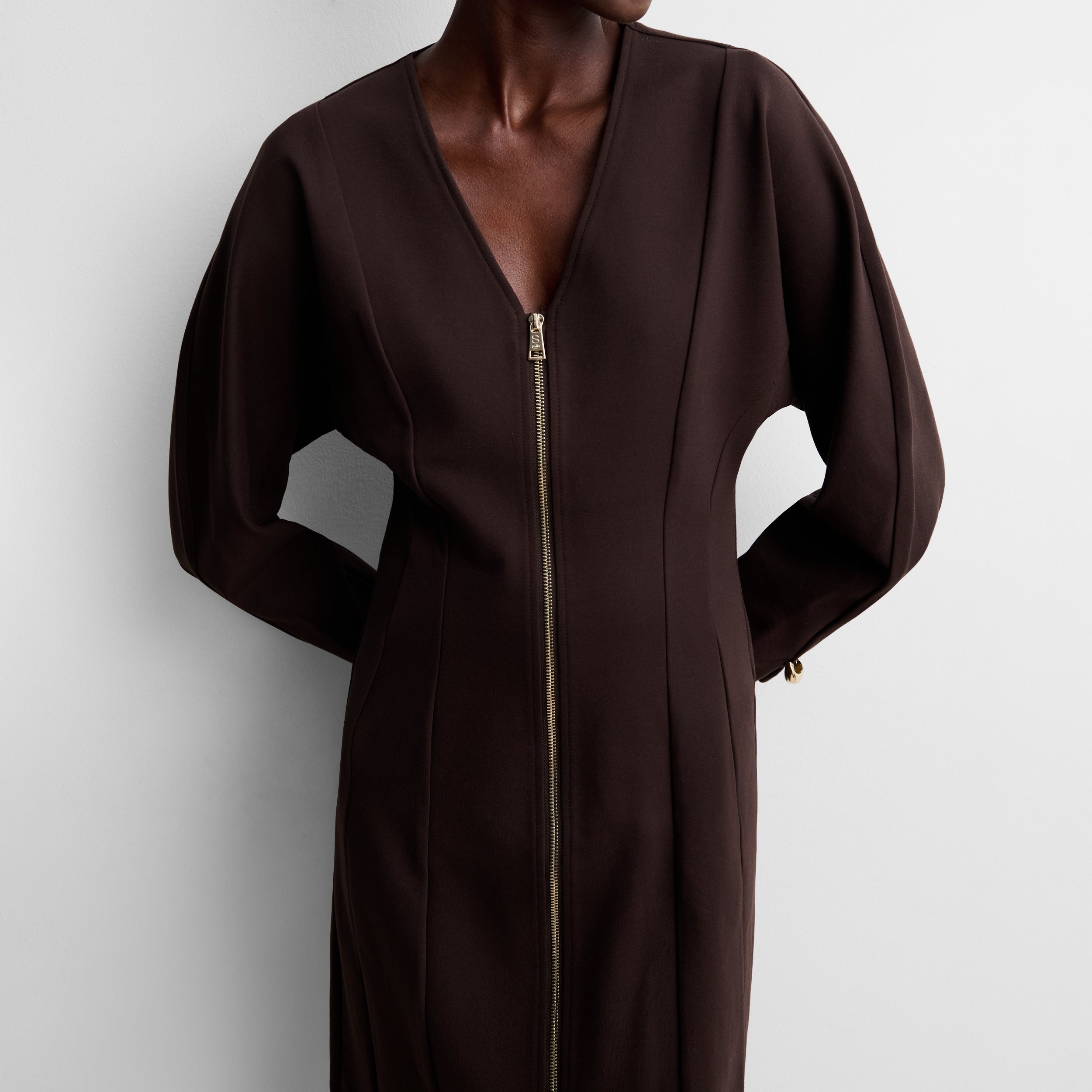 Robe midi à fermeture éclair