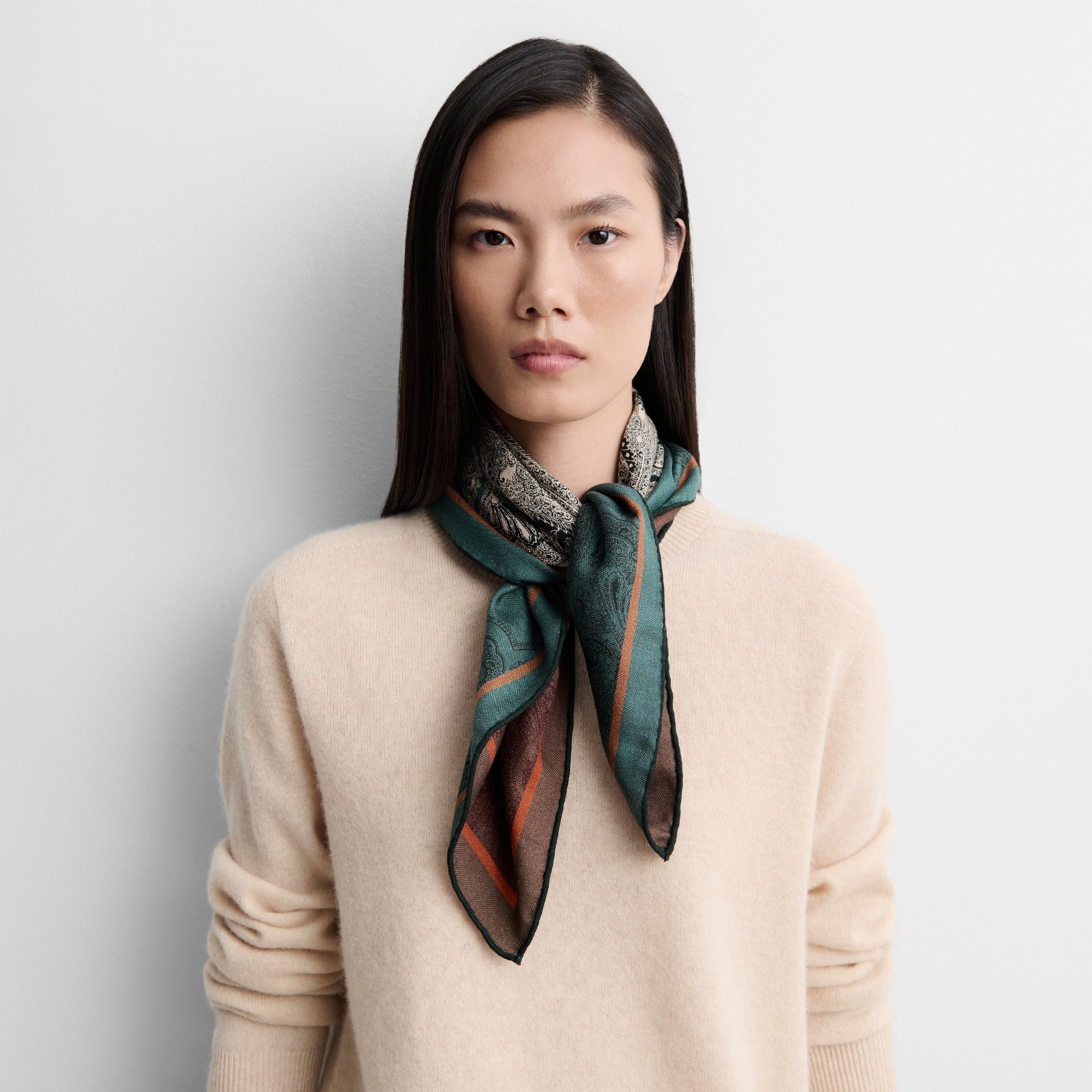 Reversible printed scarf