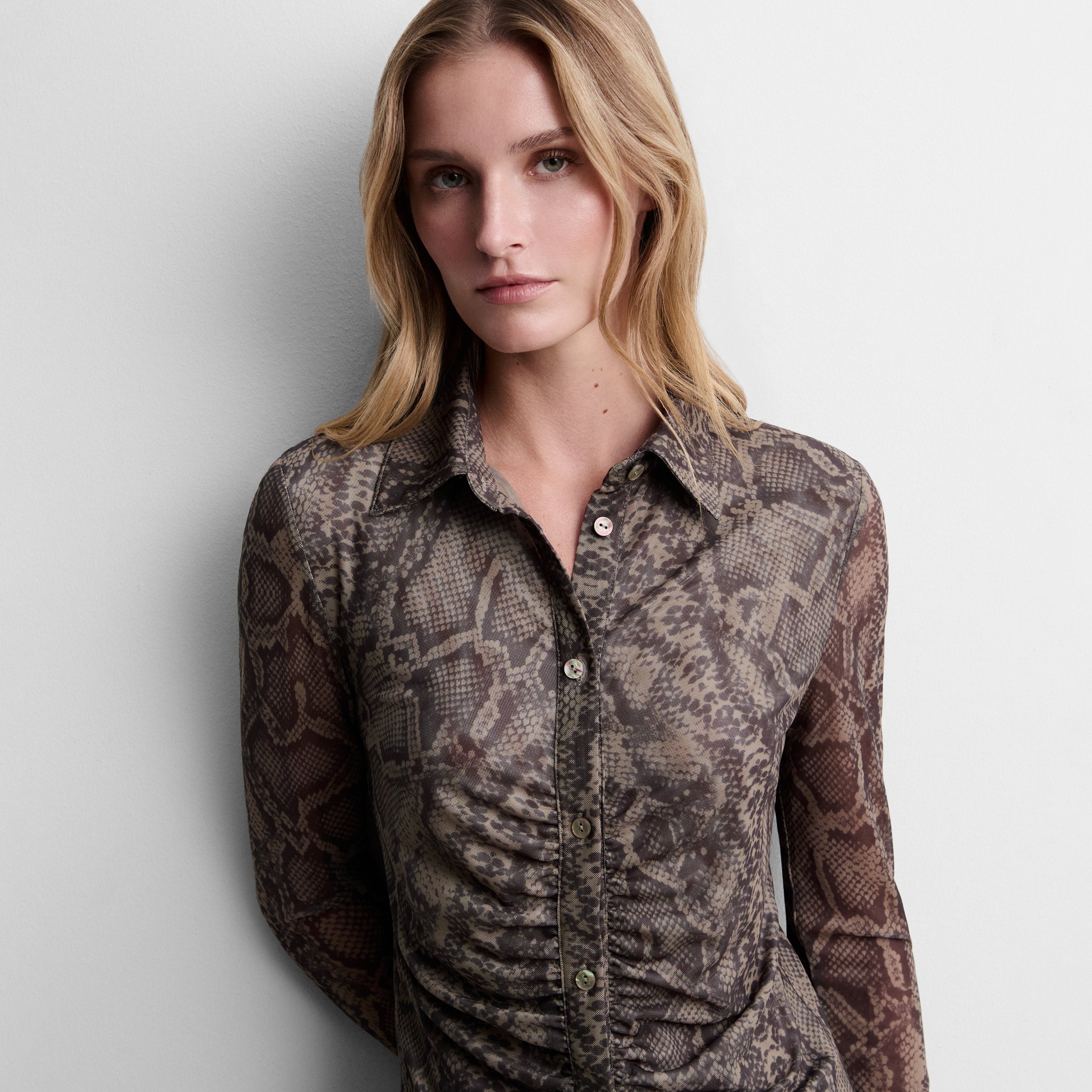 Printed tulle shirt