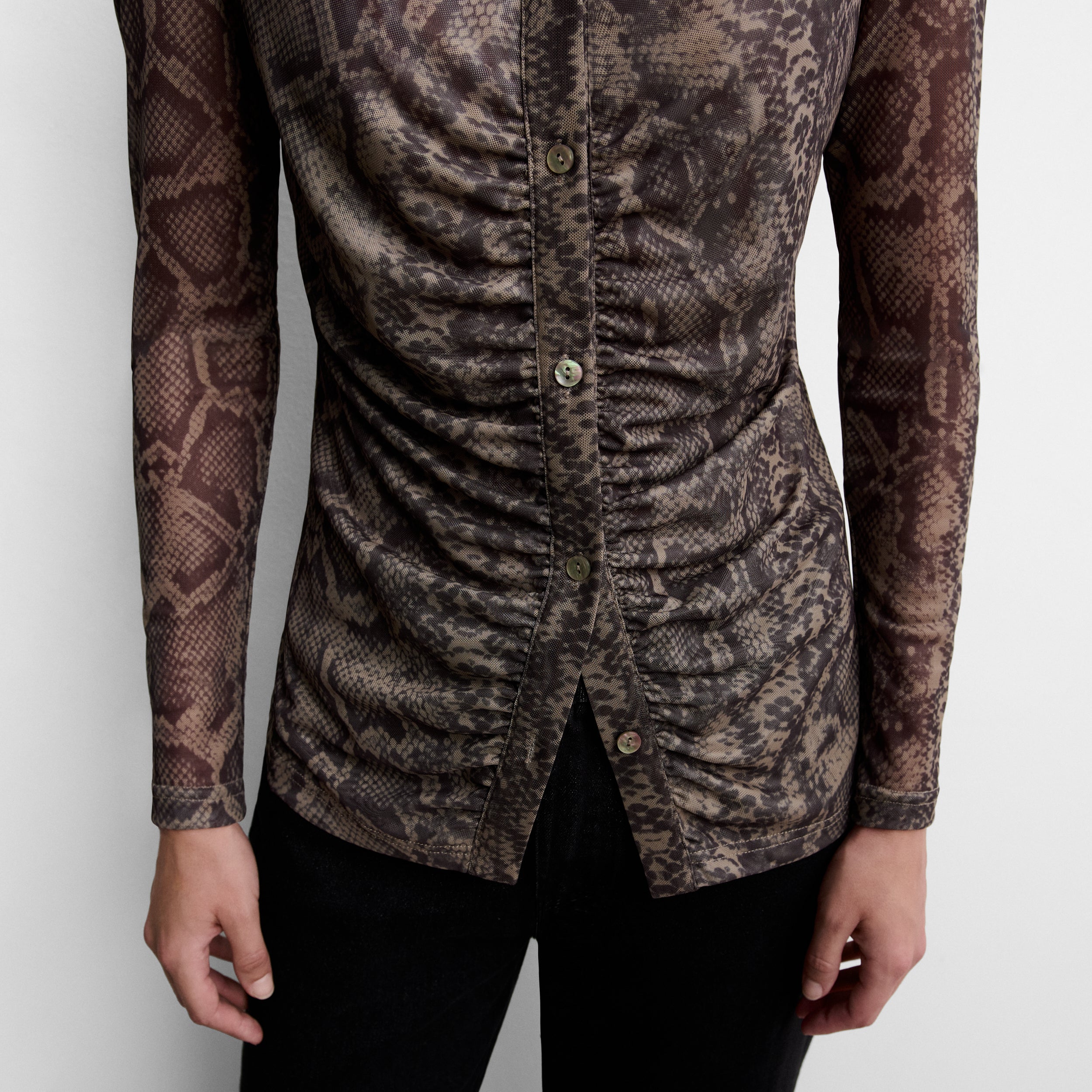 Printed tulle shirt