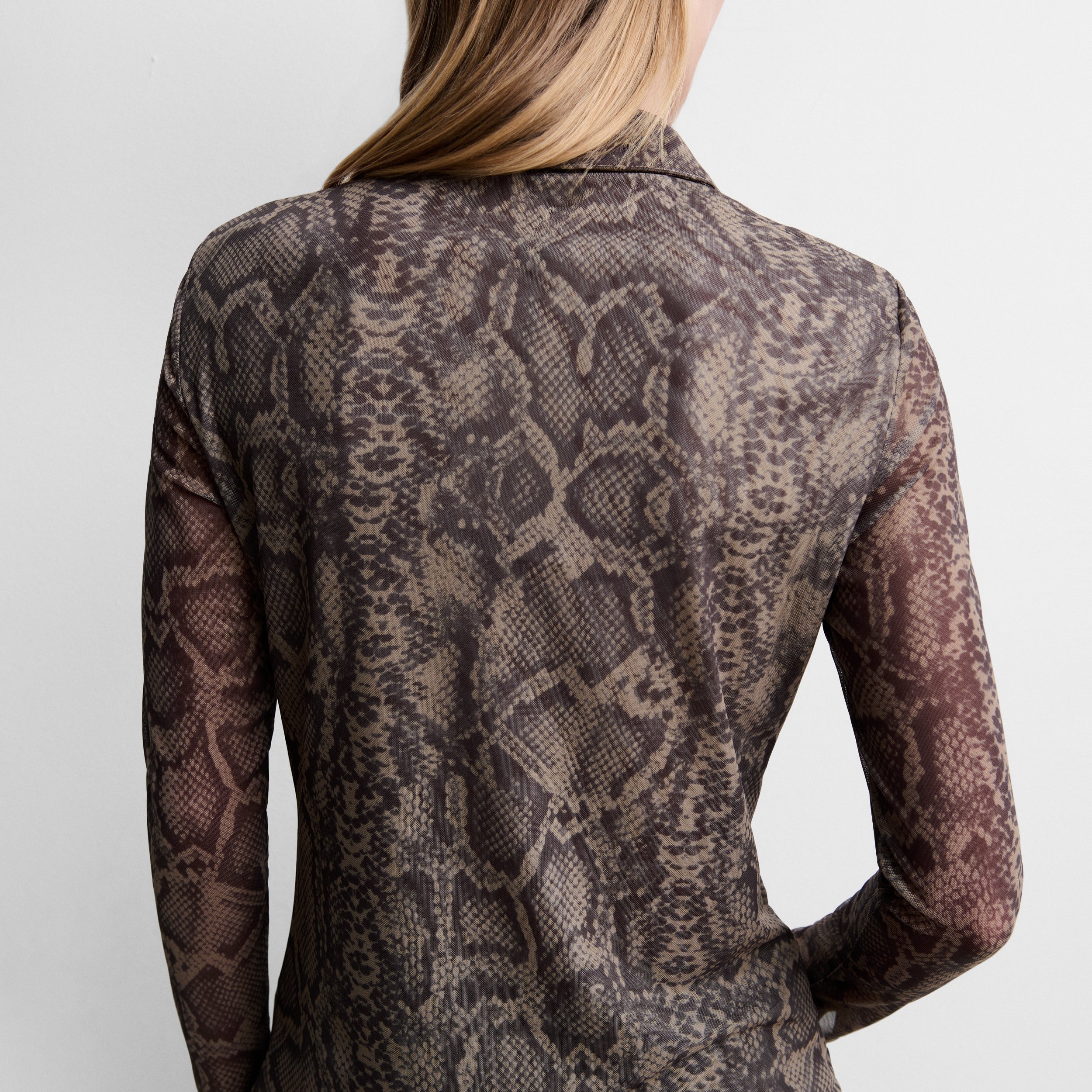 Printed tulle shirt