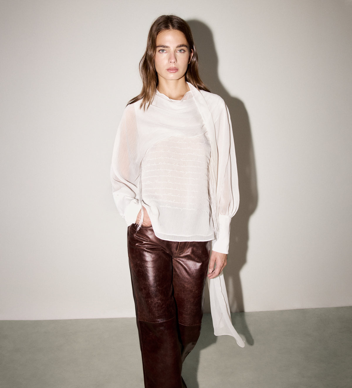 Embroidered handkerchief blouse