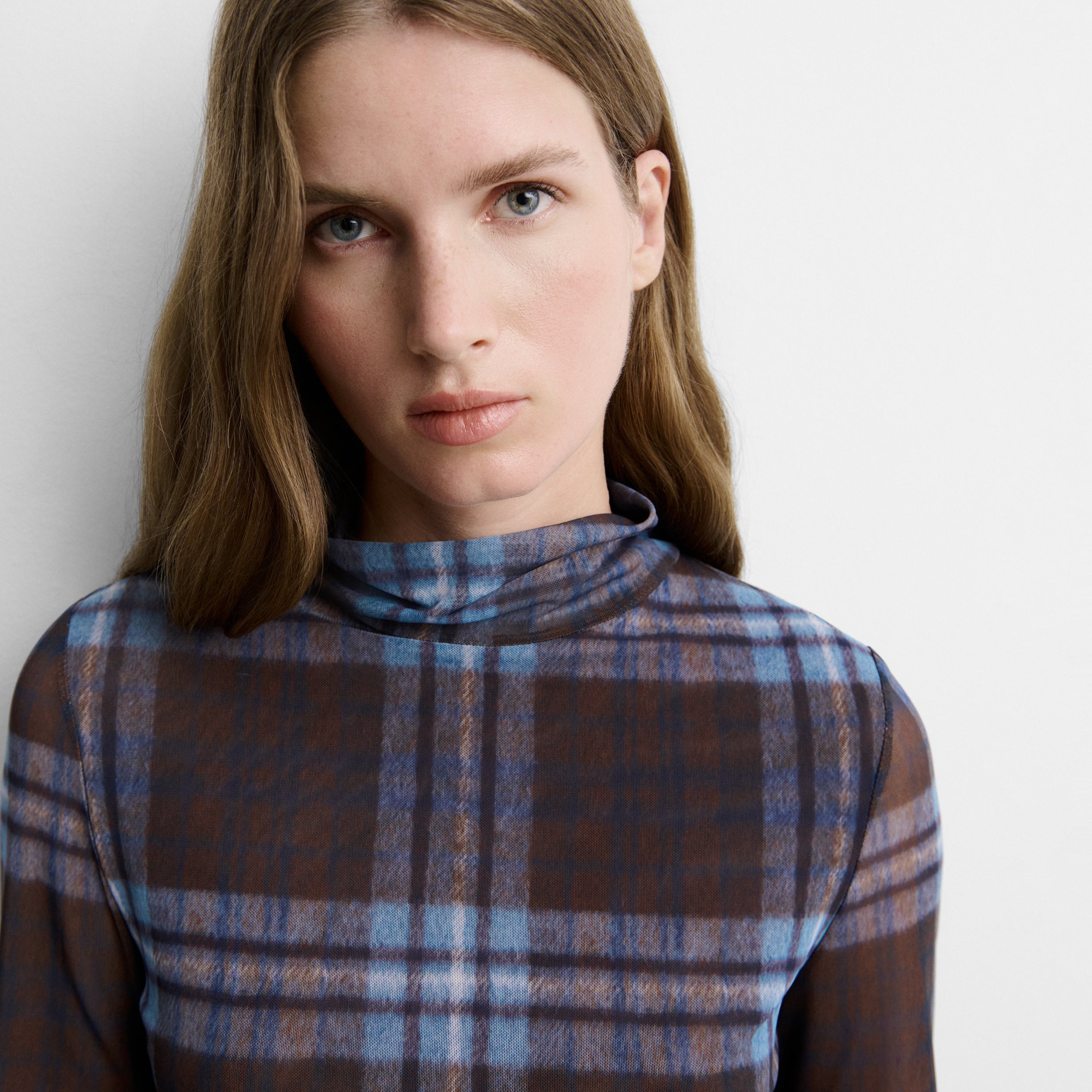 Printed tulle top