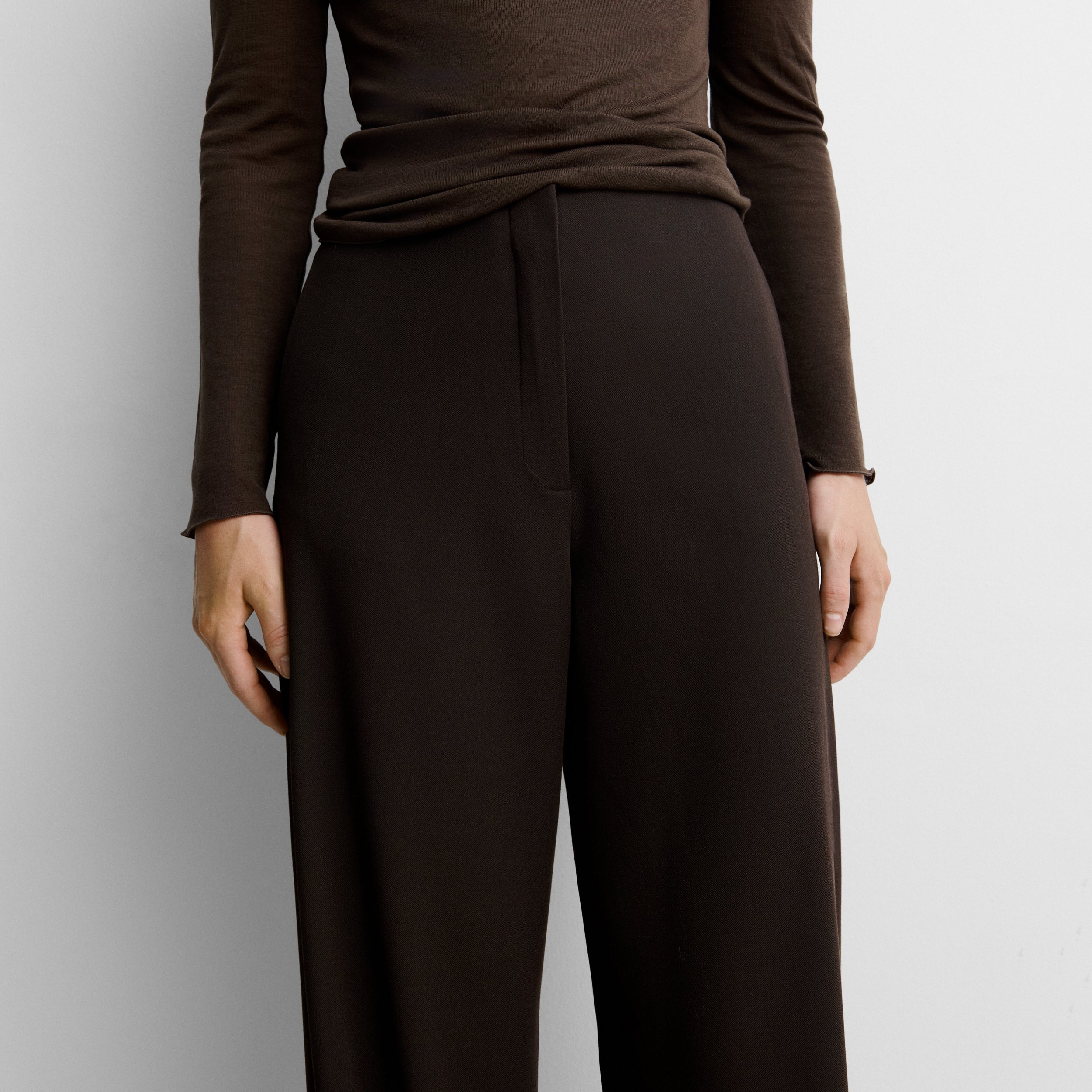 Pantalon large taille haute