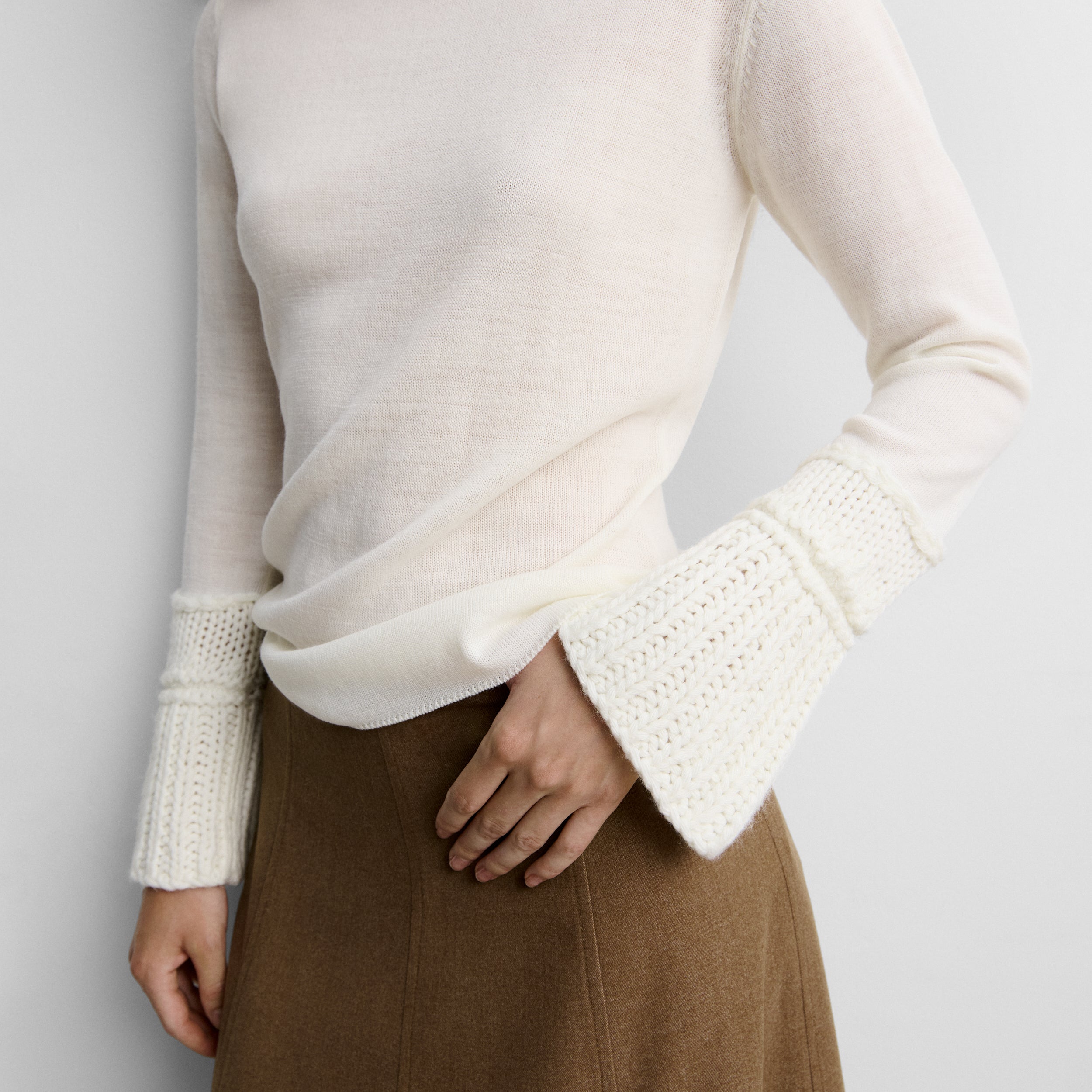 Pull en grosse maille à poignets