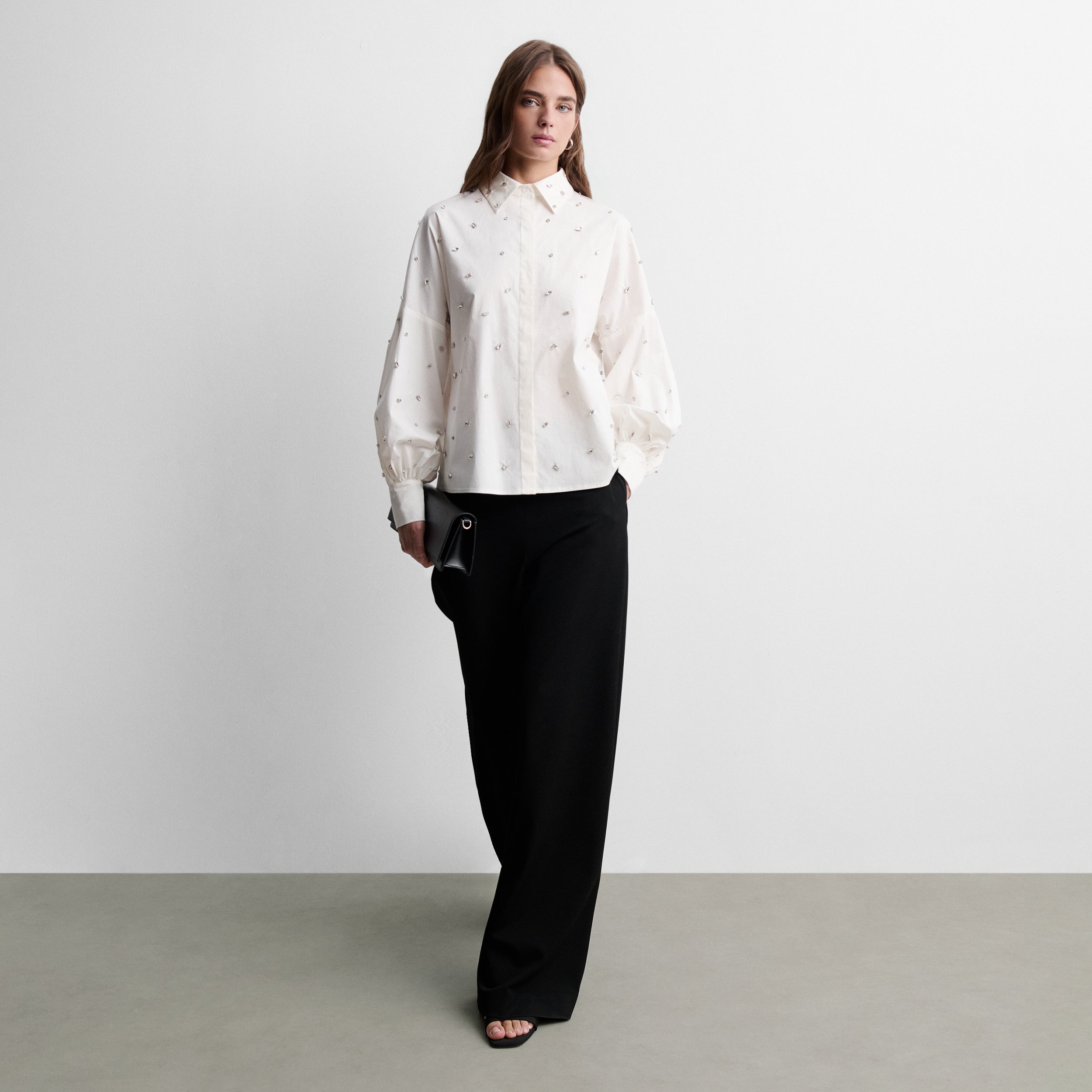 Blouse manches longues à strass