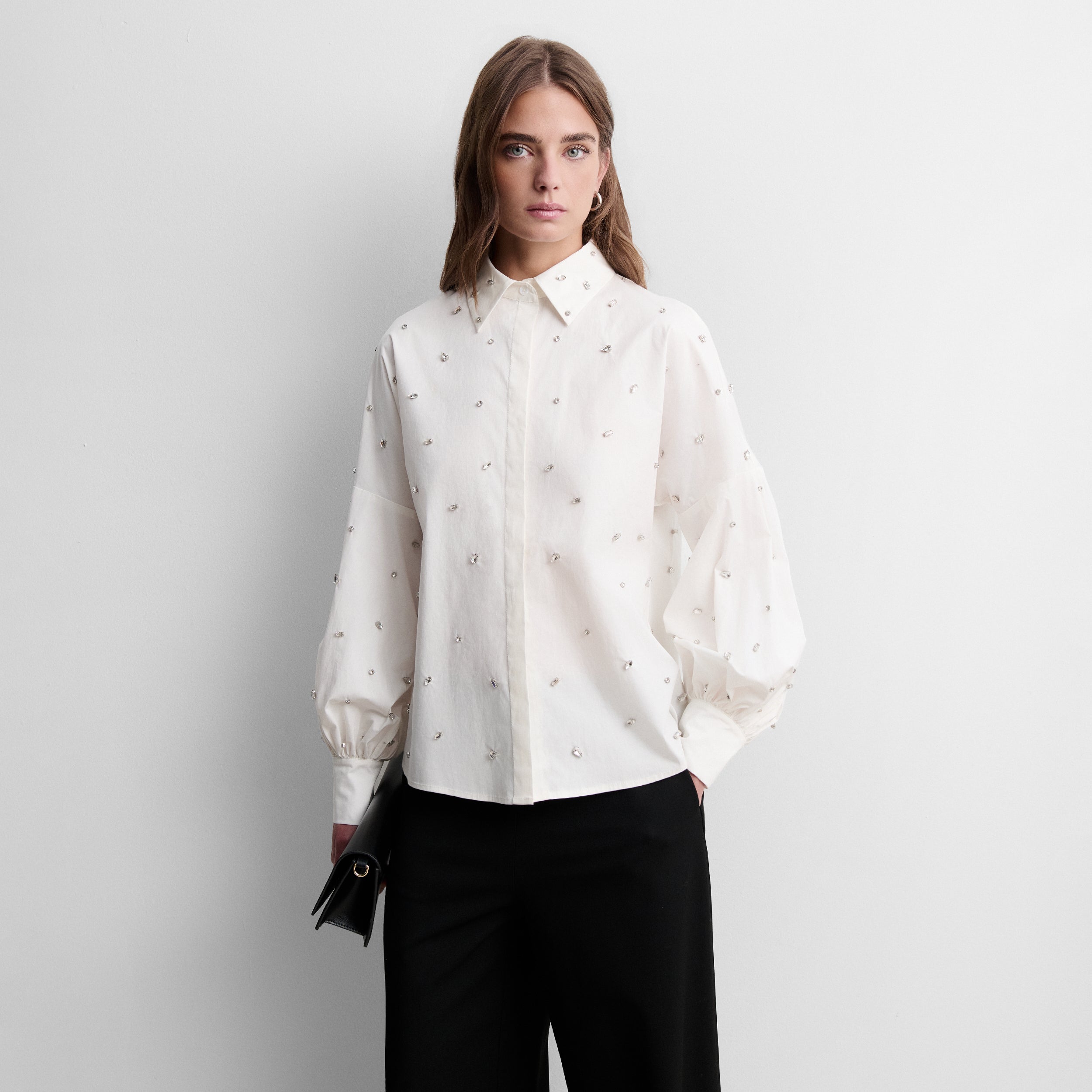 Blouse manches longues à strass