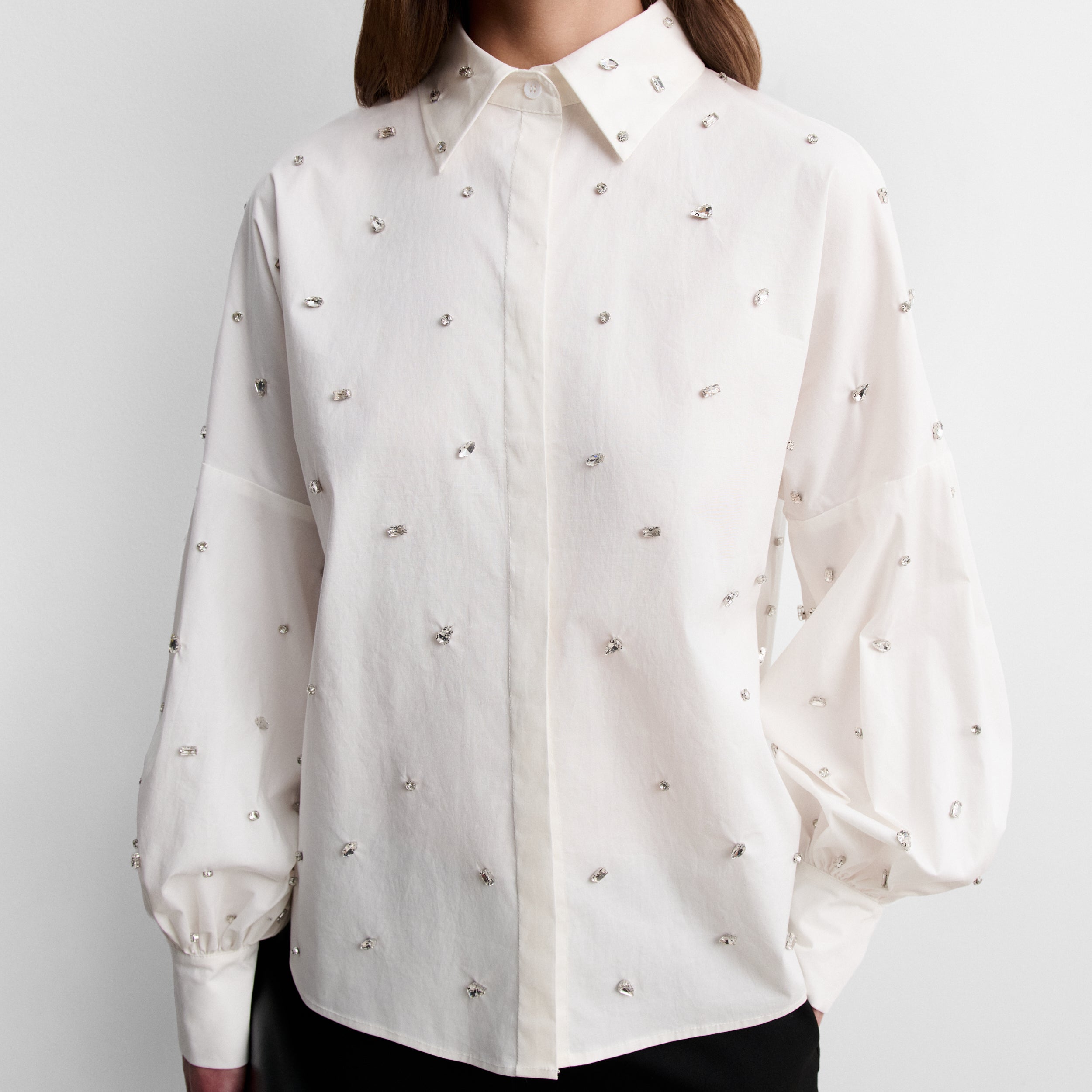 Blouse manches longues à strass
