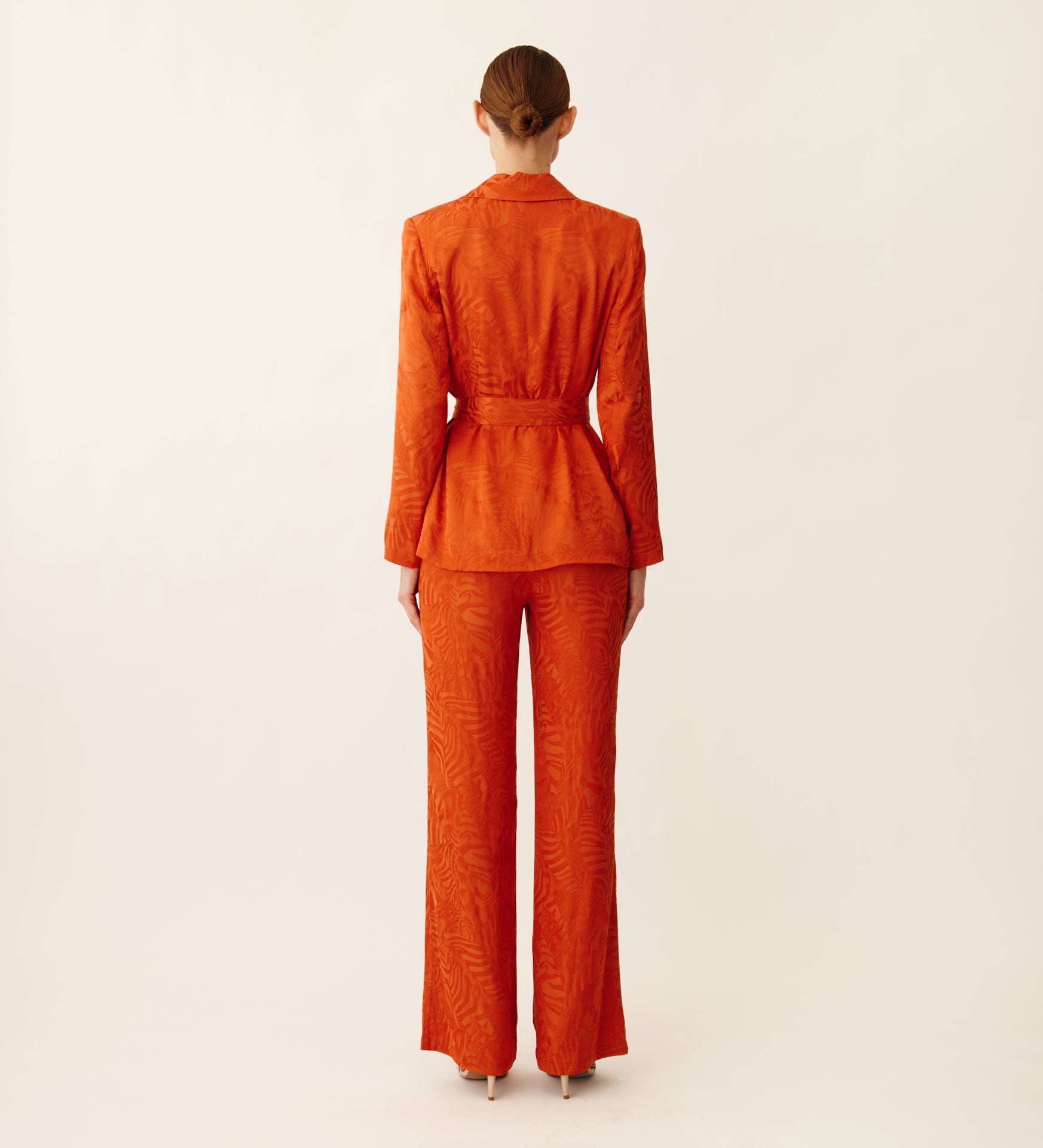 Pantalon long en jacquard fluide