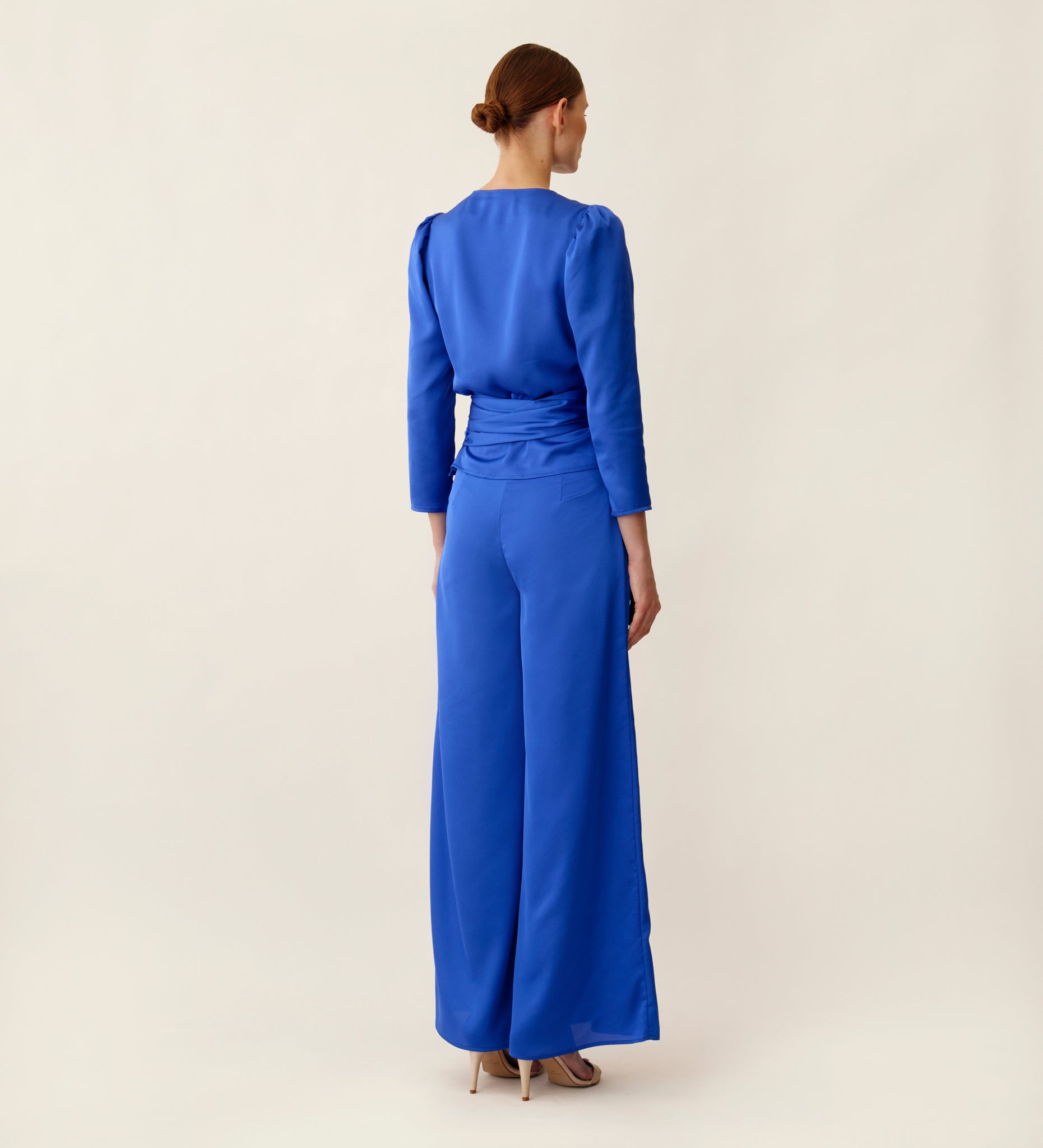 Long-sleeved wrap blouse