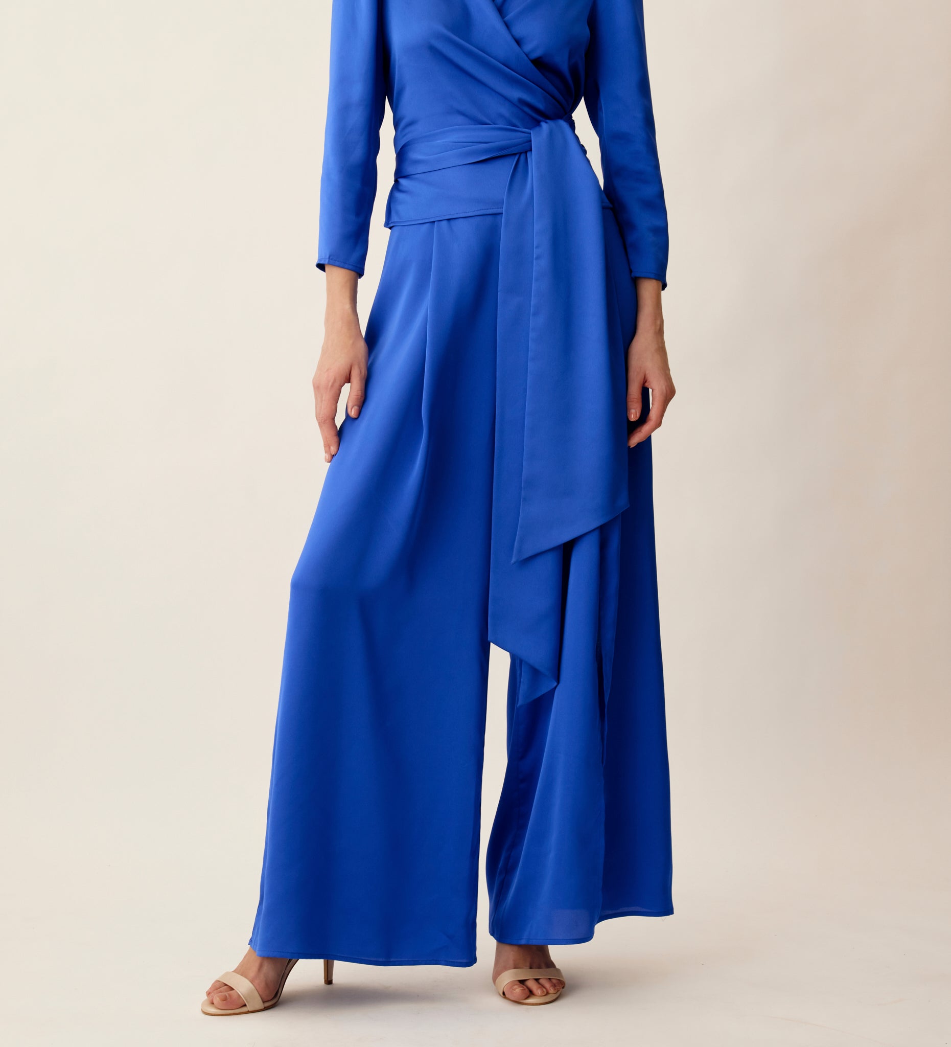 Pantalón palazzo de satén