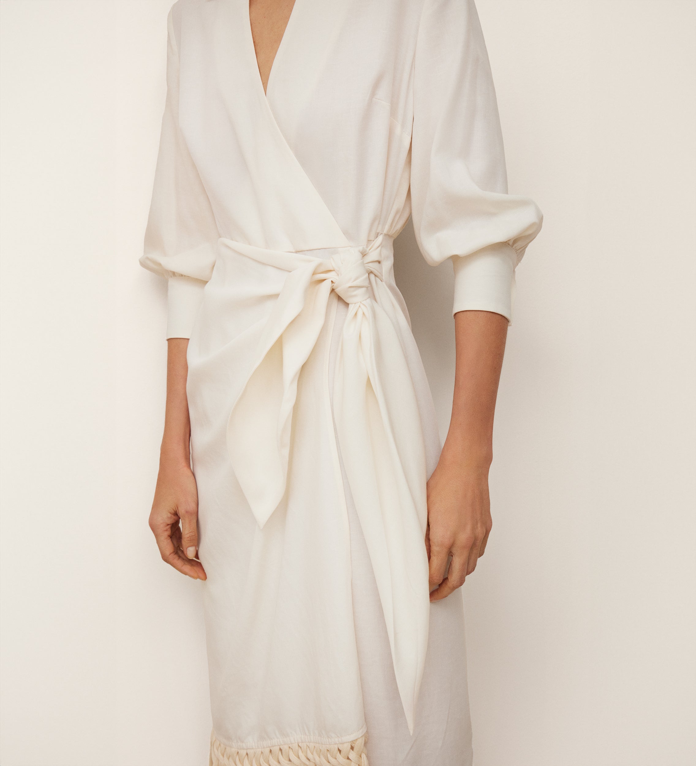Fringe wrap dress