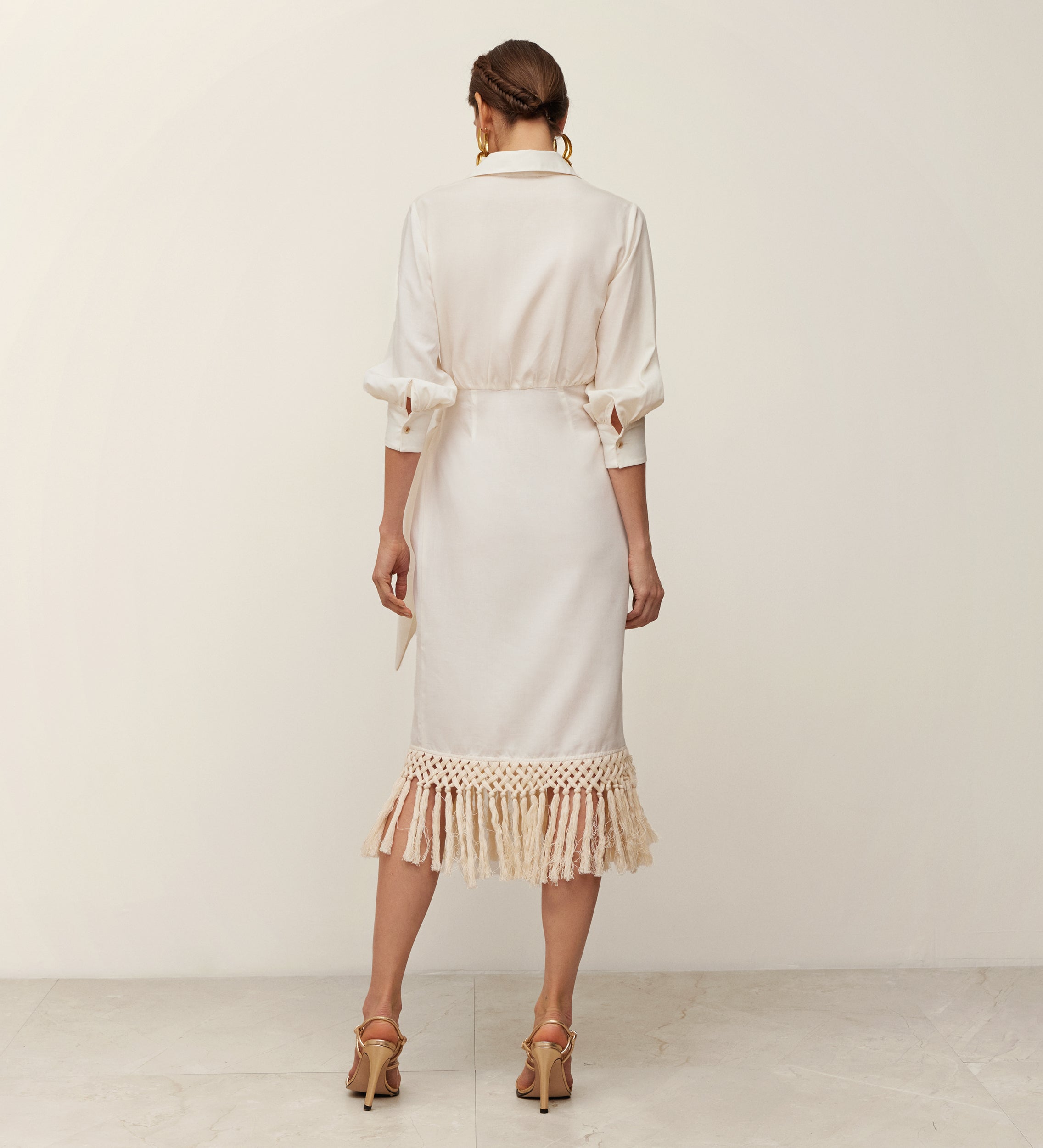 Fringe wrap dress