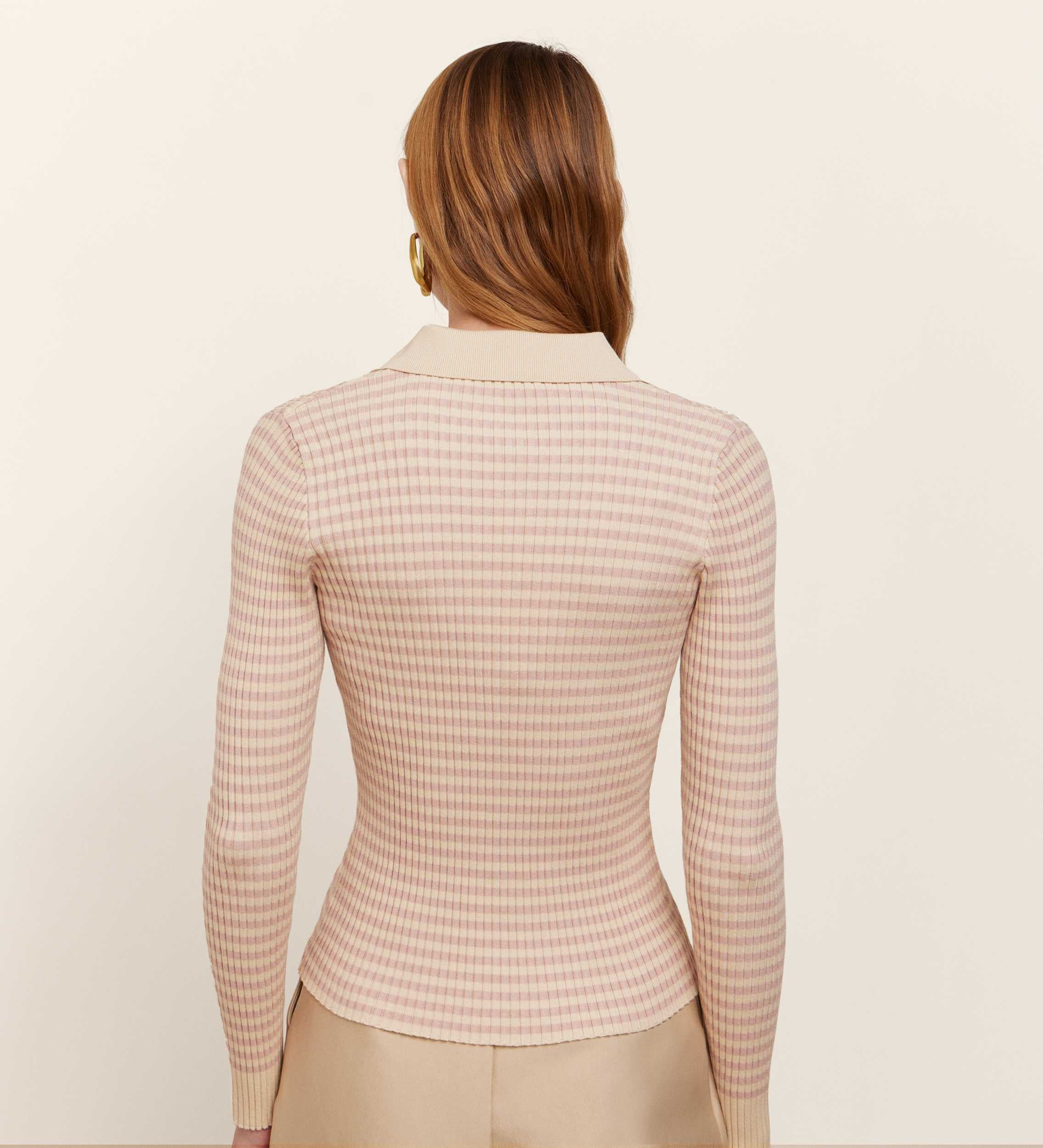 Cardigan en maille rayée