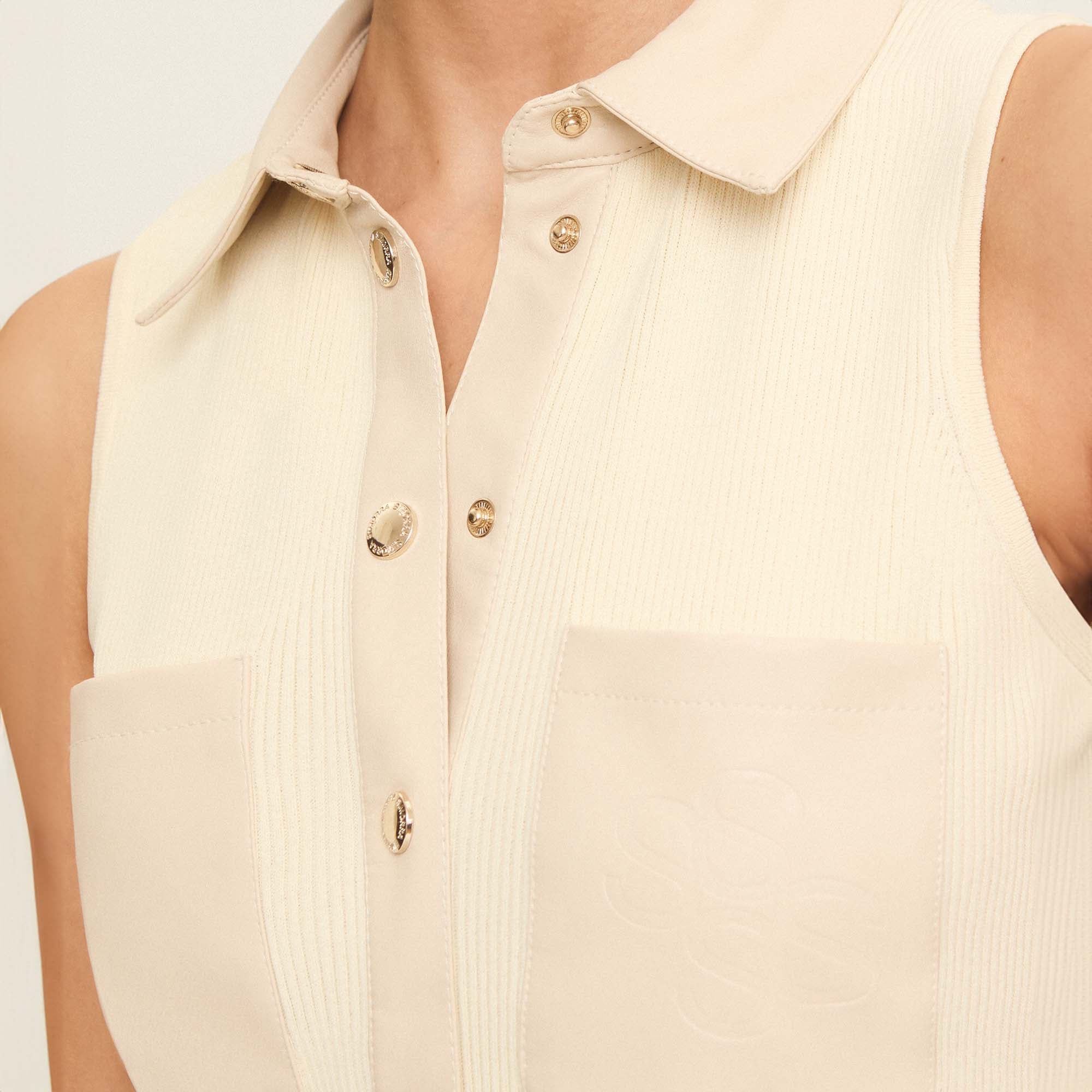 Top punto con ecopiel