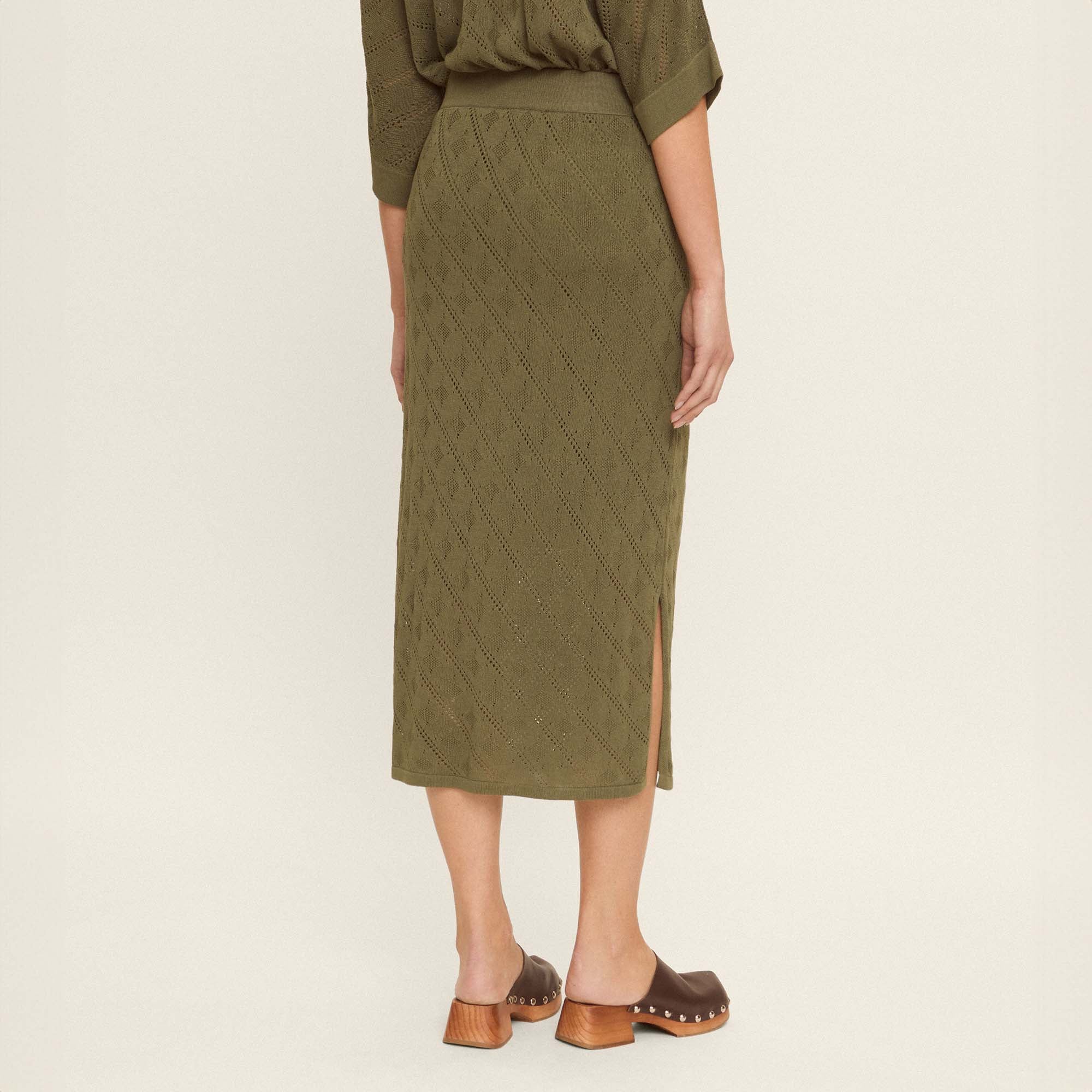 Openwork knit skirt